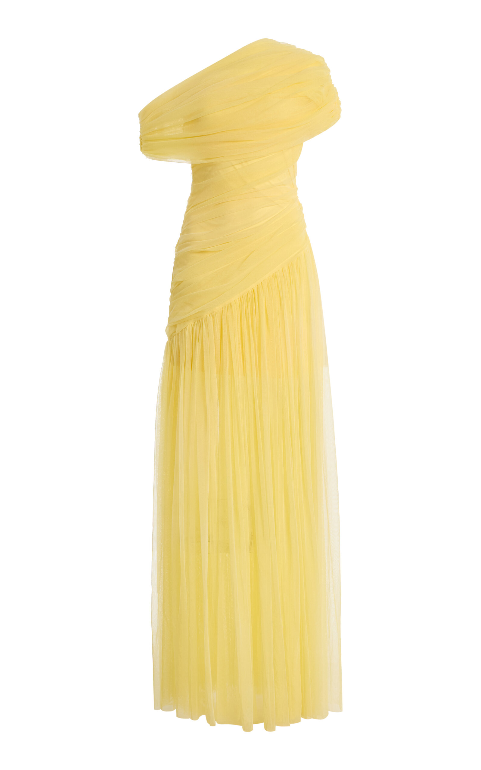 De La Vali Exclusive Himalia Gathered Tulle Maxi Dress