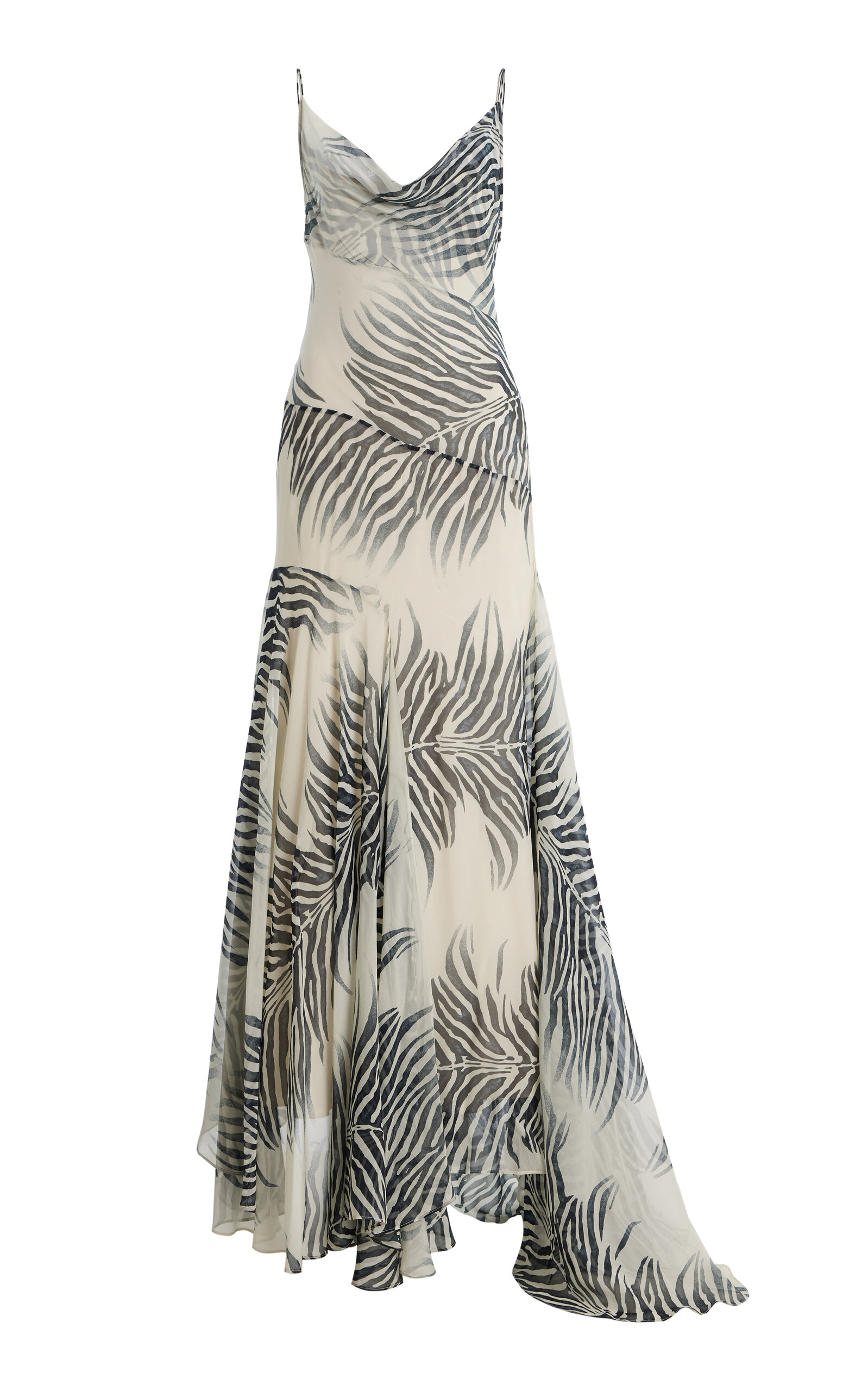 De La Vali Attica Zebra Chiffon Maxi Dress