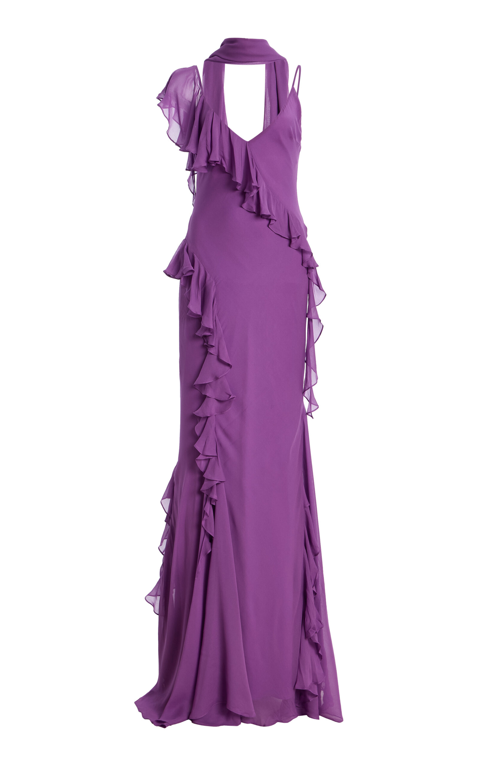 De La Vali Mayara Ruffled Georgette Maxi Dress