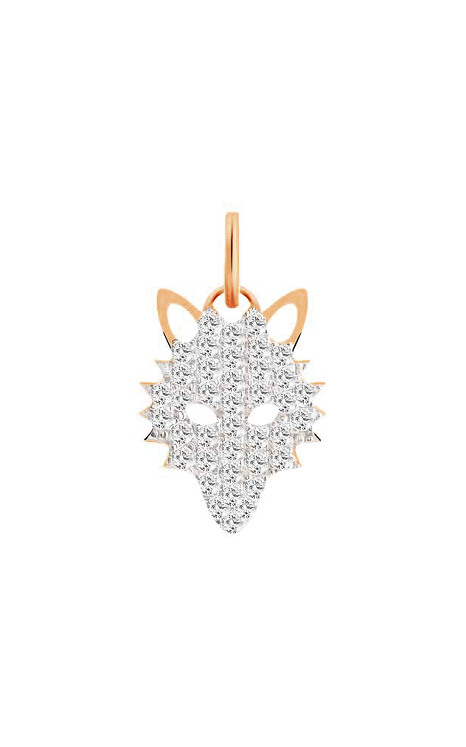 Ginette Ny Wolf 18k Rose Gold Diamond Charm In Gold
