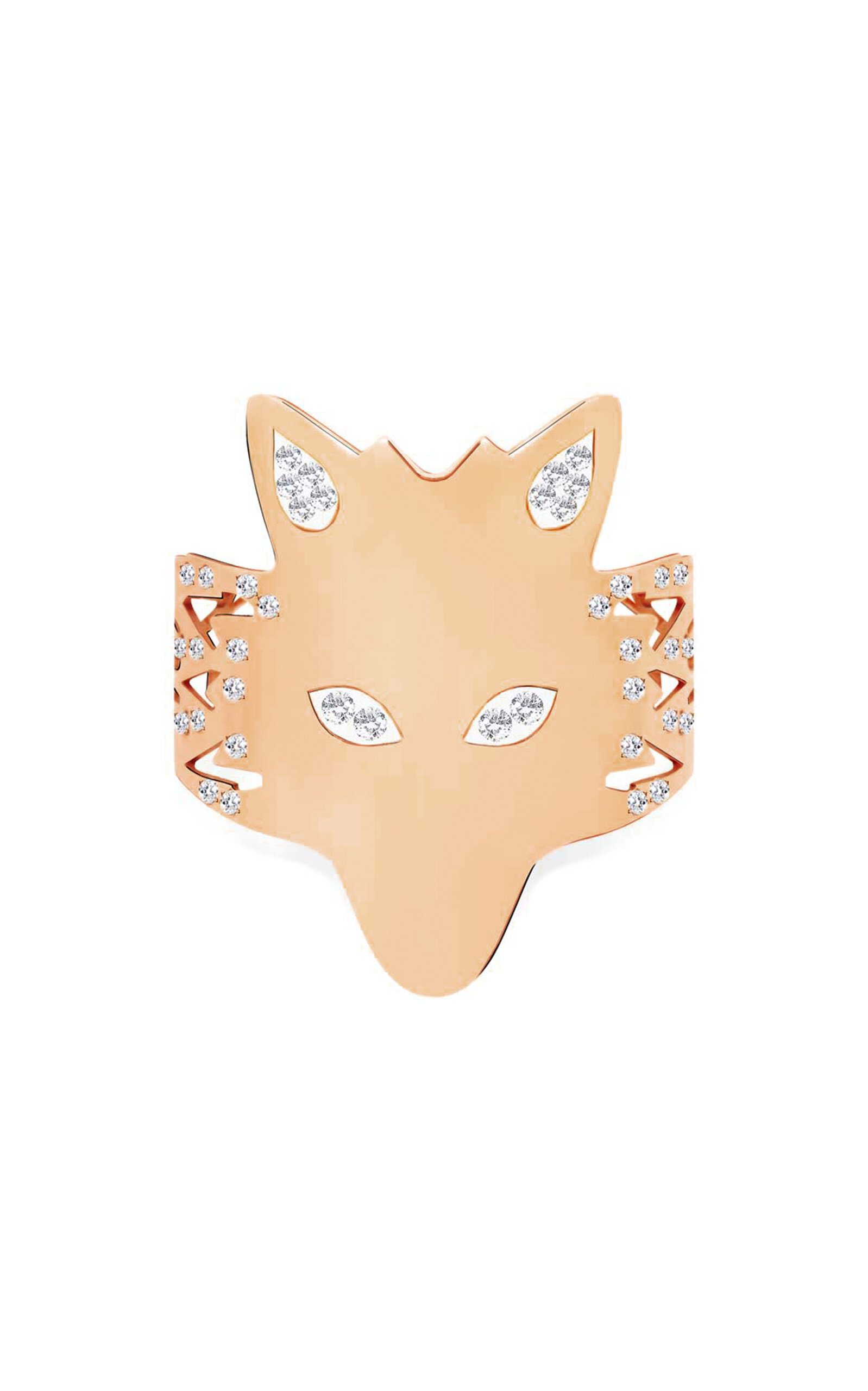 Ginette Ny Wolf 18k Rose Gold Diamond Ring In Gold