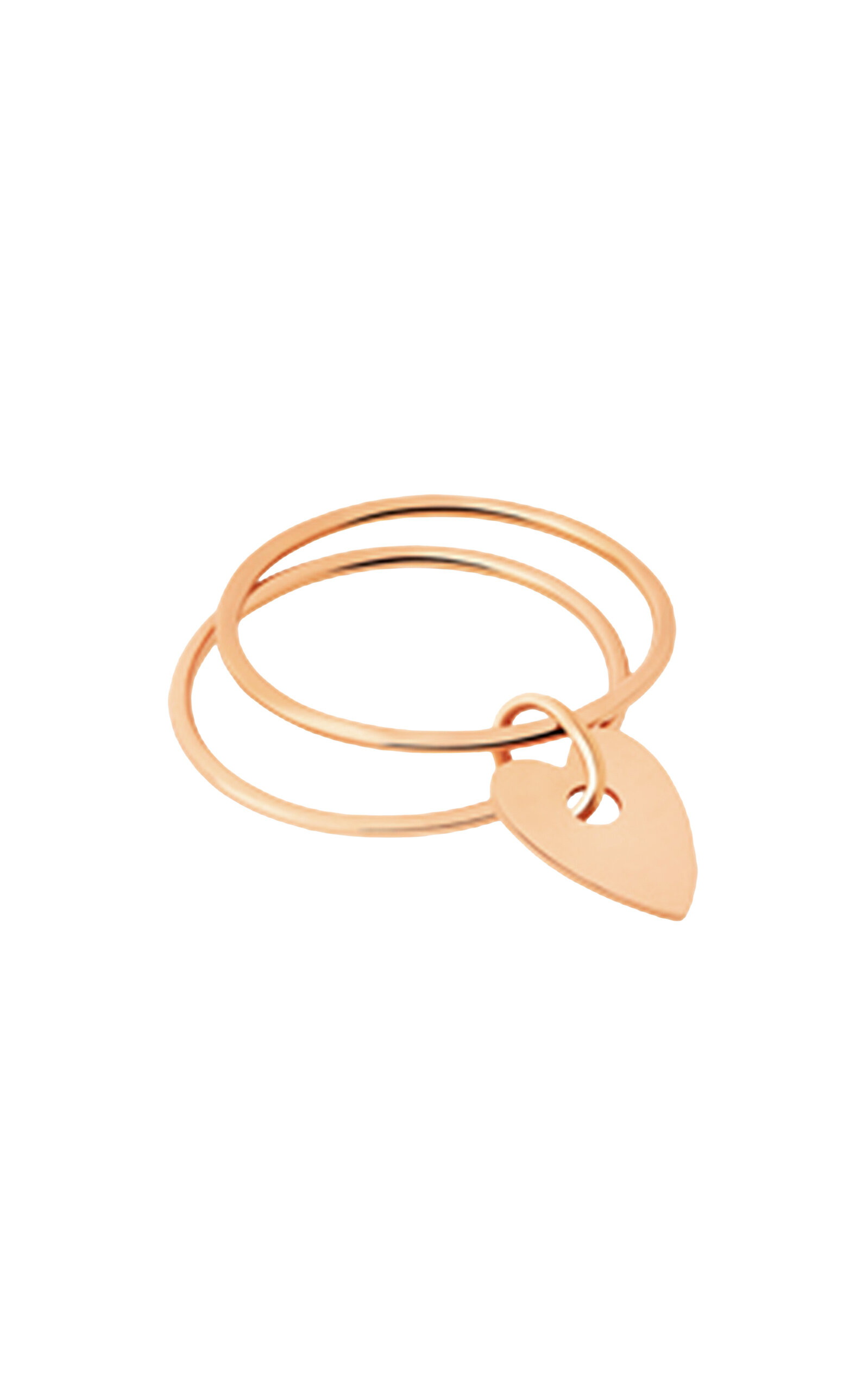 Ginette Ny Angele 18k Rose Gold Double Circle Ring In Pink