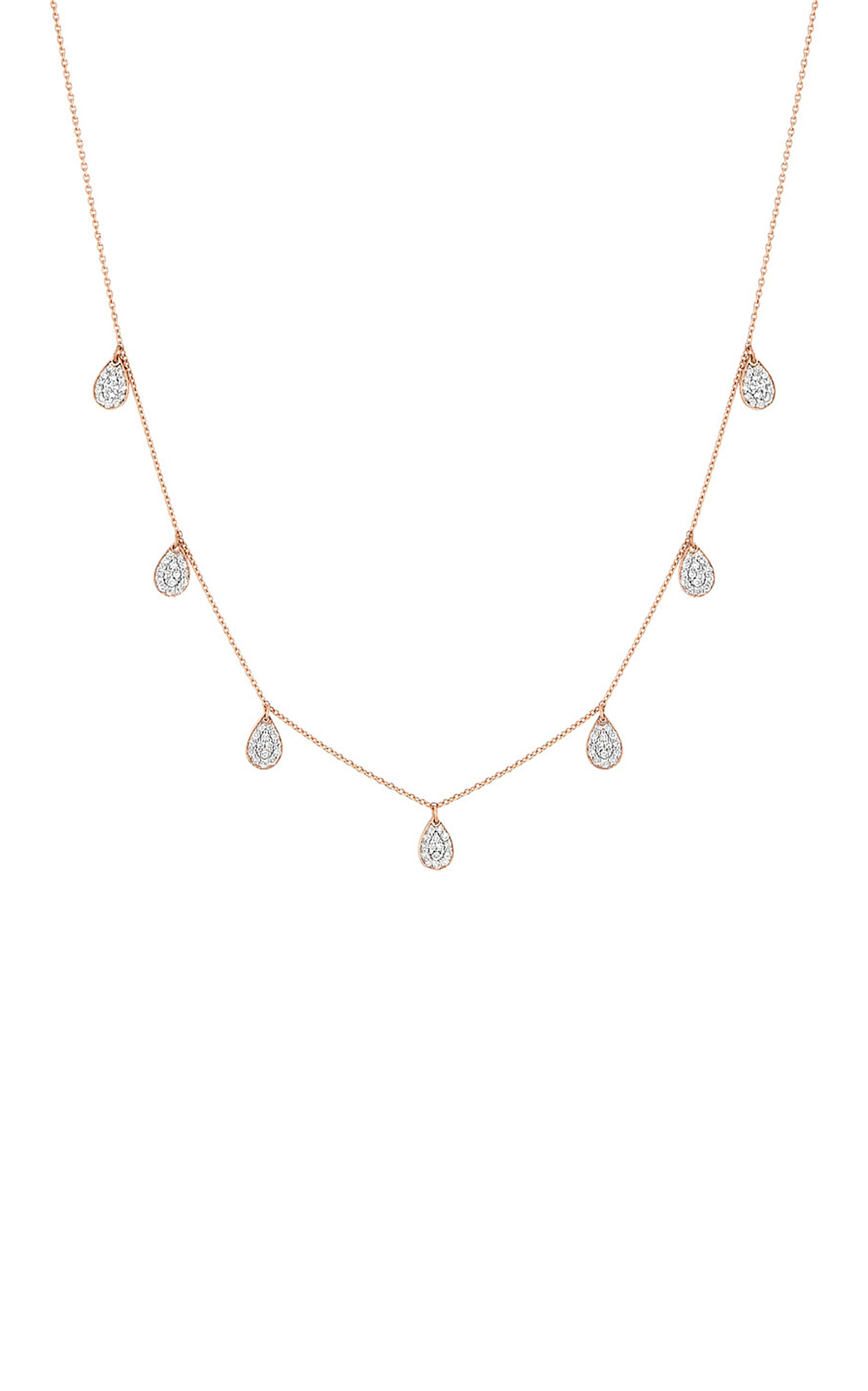 Ginette Ny Mini Bliss 18k Rose Gold Diamond On Chain In Gold