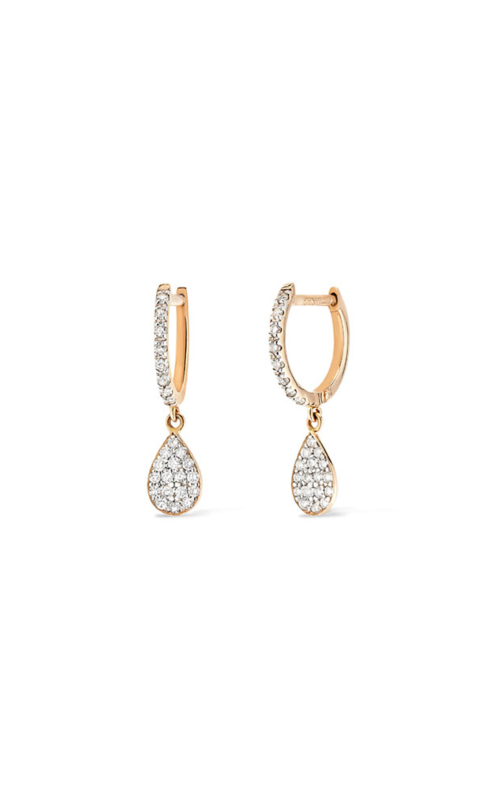Ginette Ny Bliss 18k Rose Gold Diamond Hoops In White