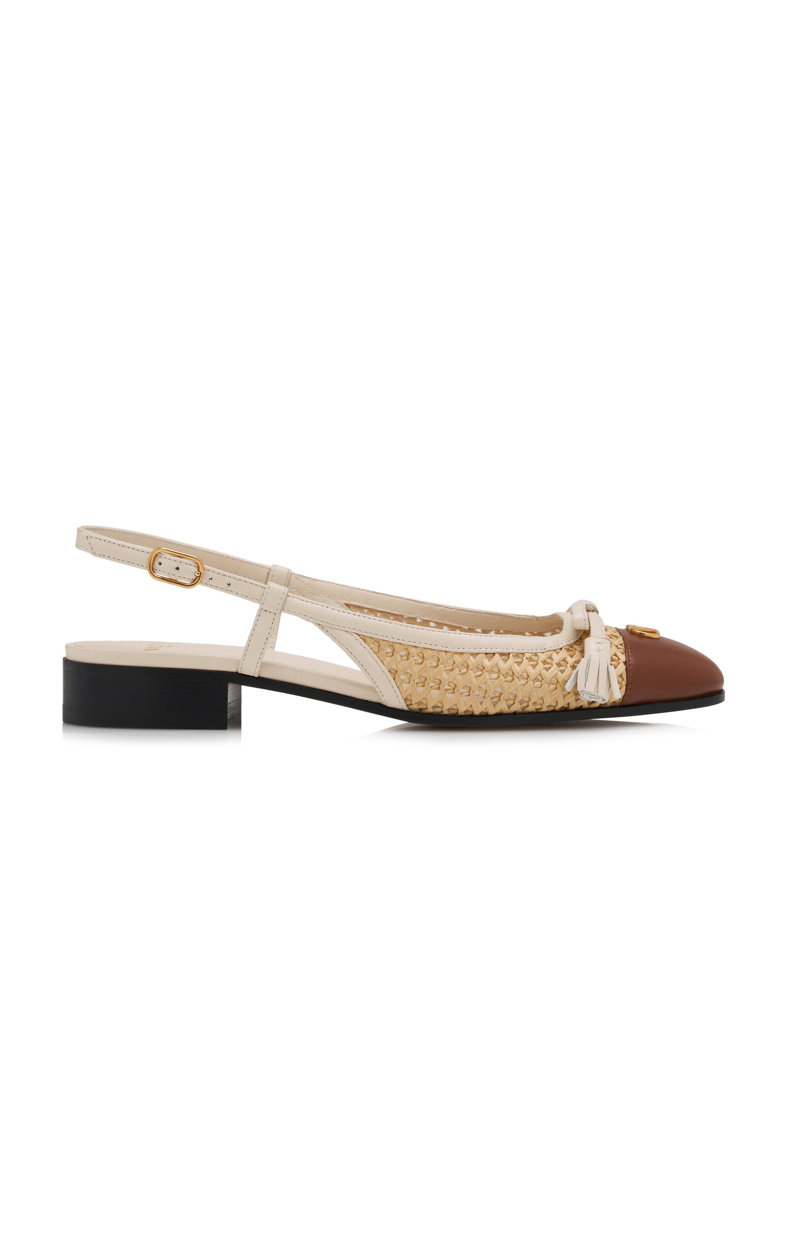 Valentino Garavani Valet Du Roi Leather Slingback Ballerinas