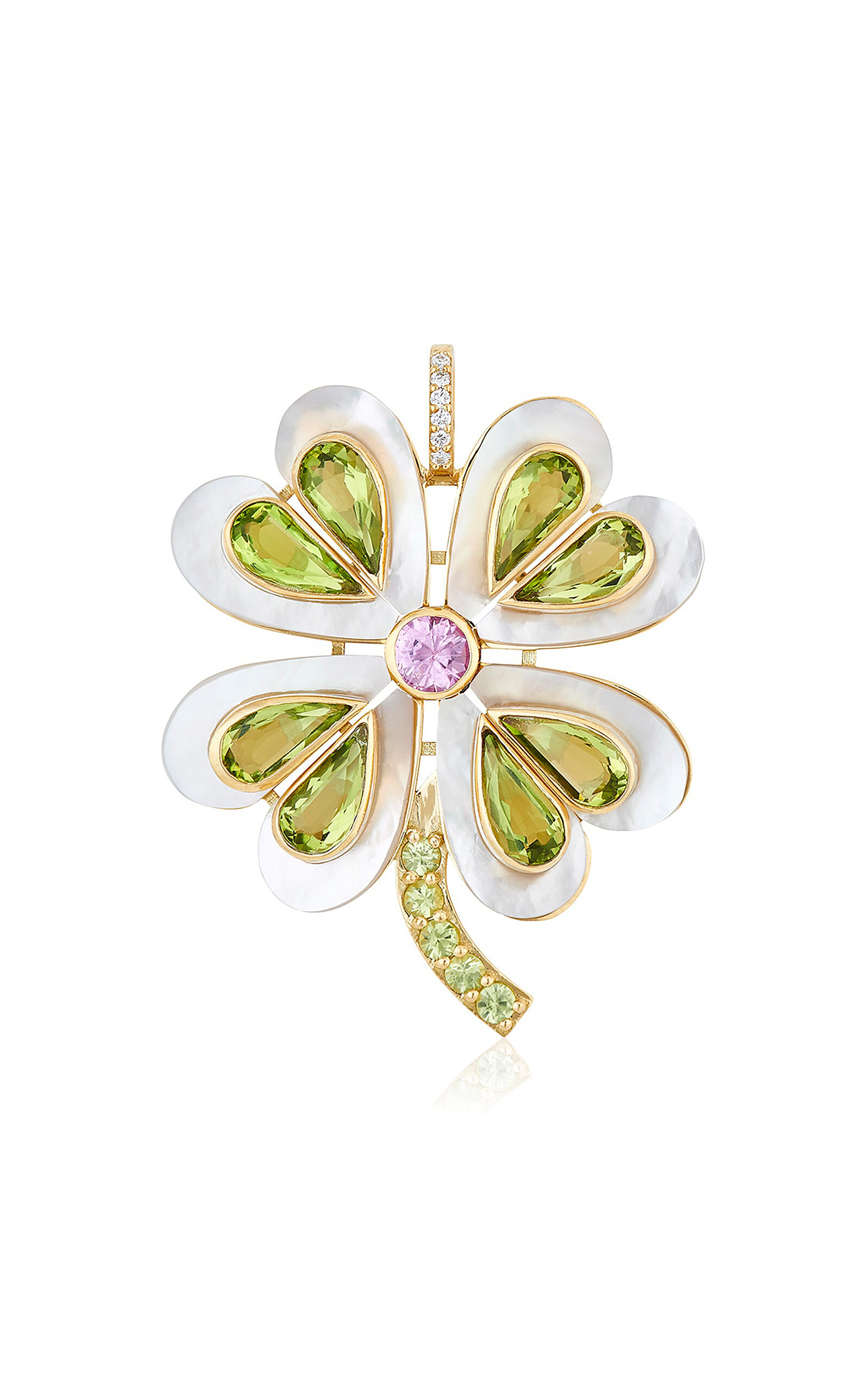 Ashley Mccormick 18k Yellow Gold Multi-stone Pendant In Gold