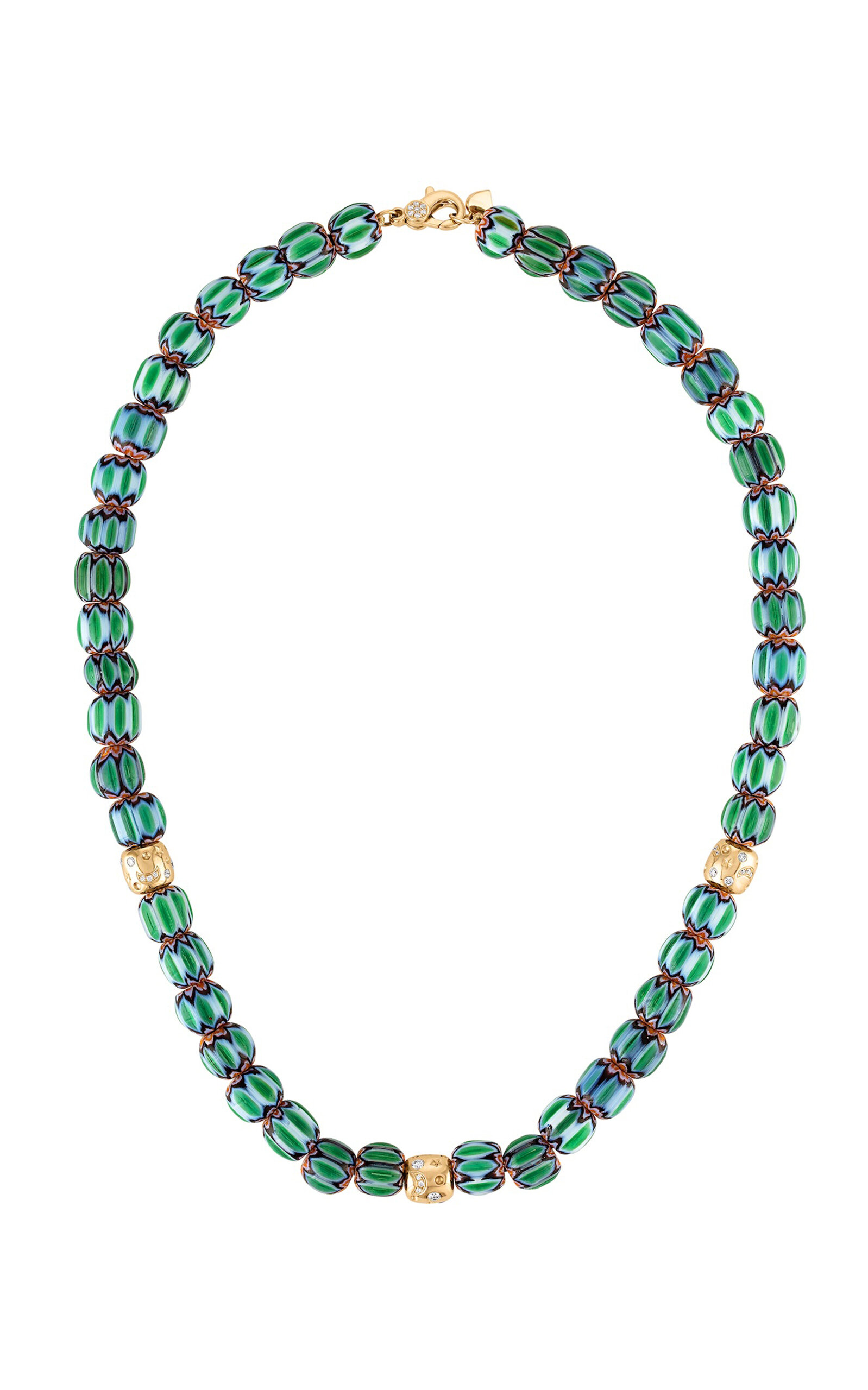Eden Presley 14k Yellow Gold Celestial Necklace In Green