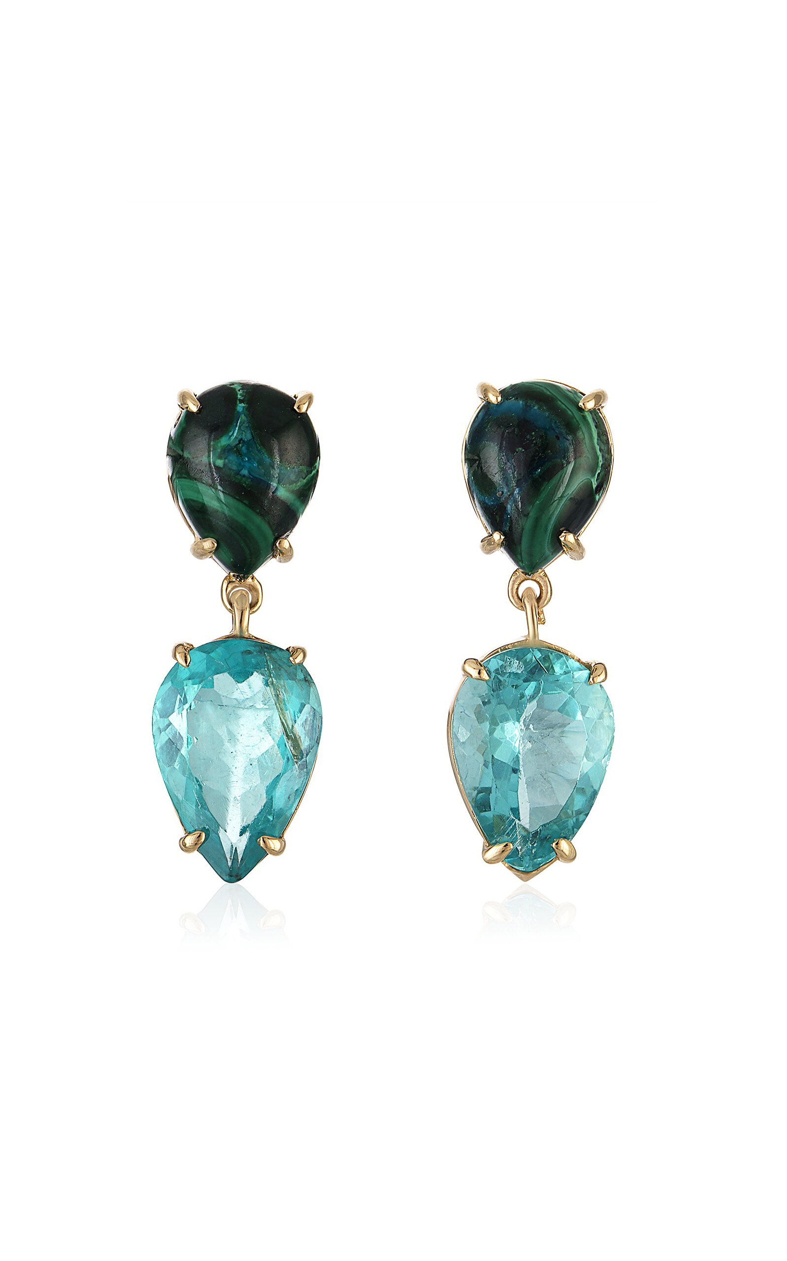 Eden Presley 14k Yellow Gold Apatite Earrings In Blue