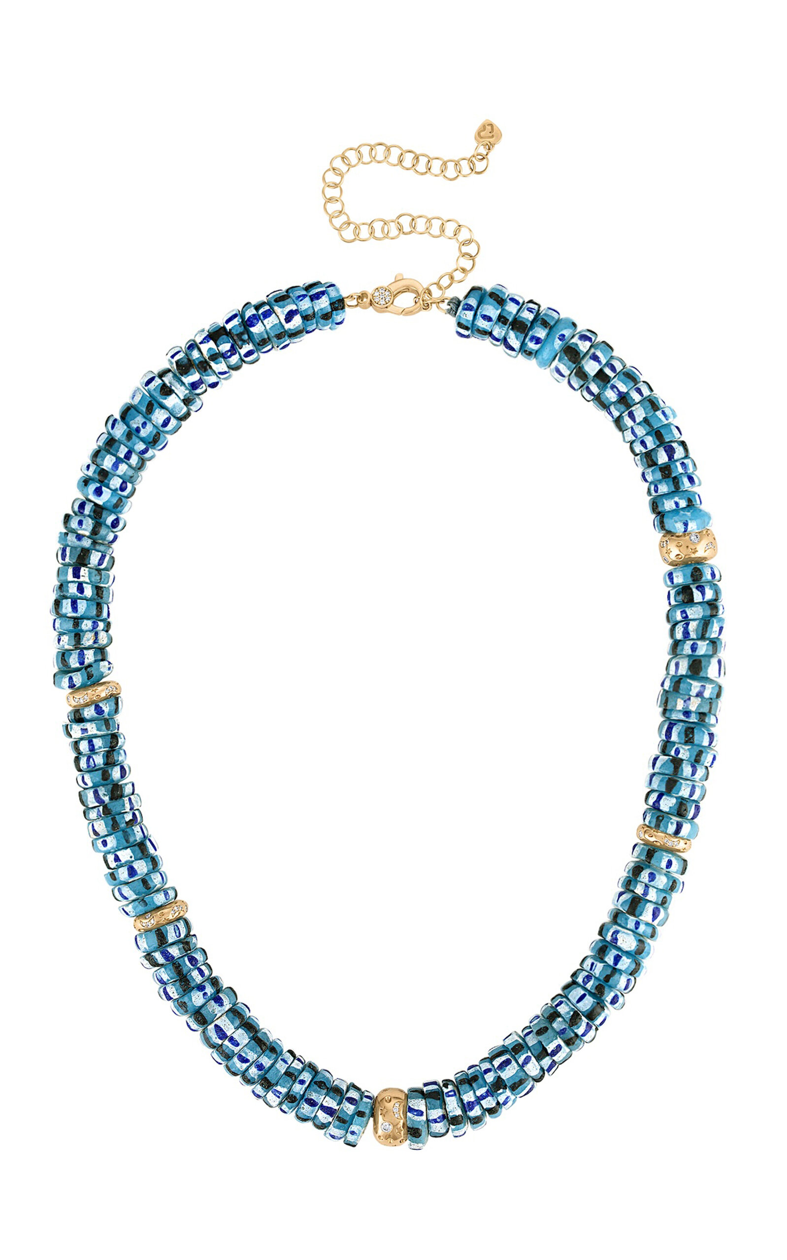 Eden Presley 14k Yellow Gold Celestial Necklace In Blue