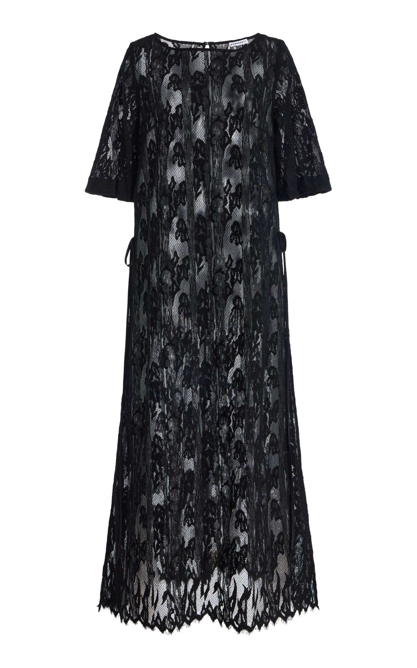 Kamperett Exclusive Thea Lace Midi Sheath Dress In Black