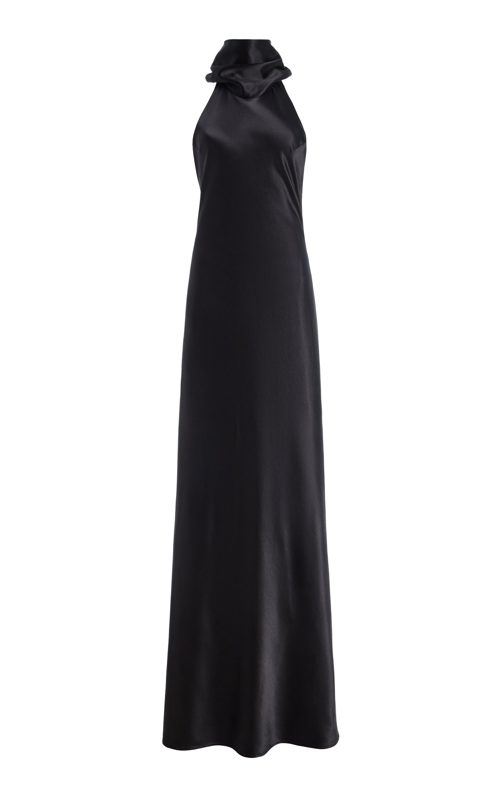 Kamperett Exclusive Glissade Silk Gown In Black
