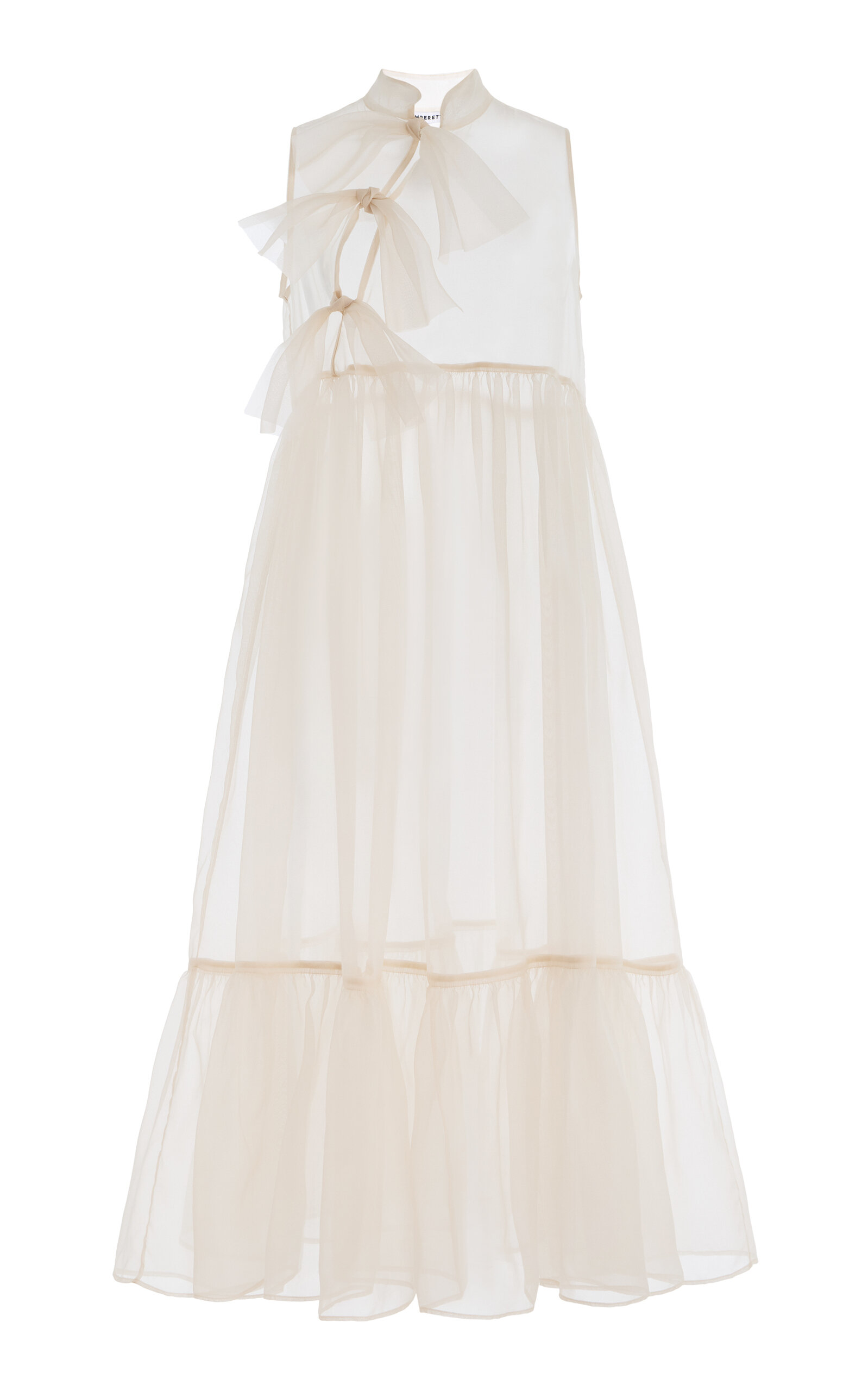 Kamperett Exclusive Mae Organza Midi Dress In White