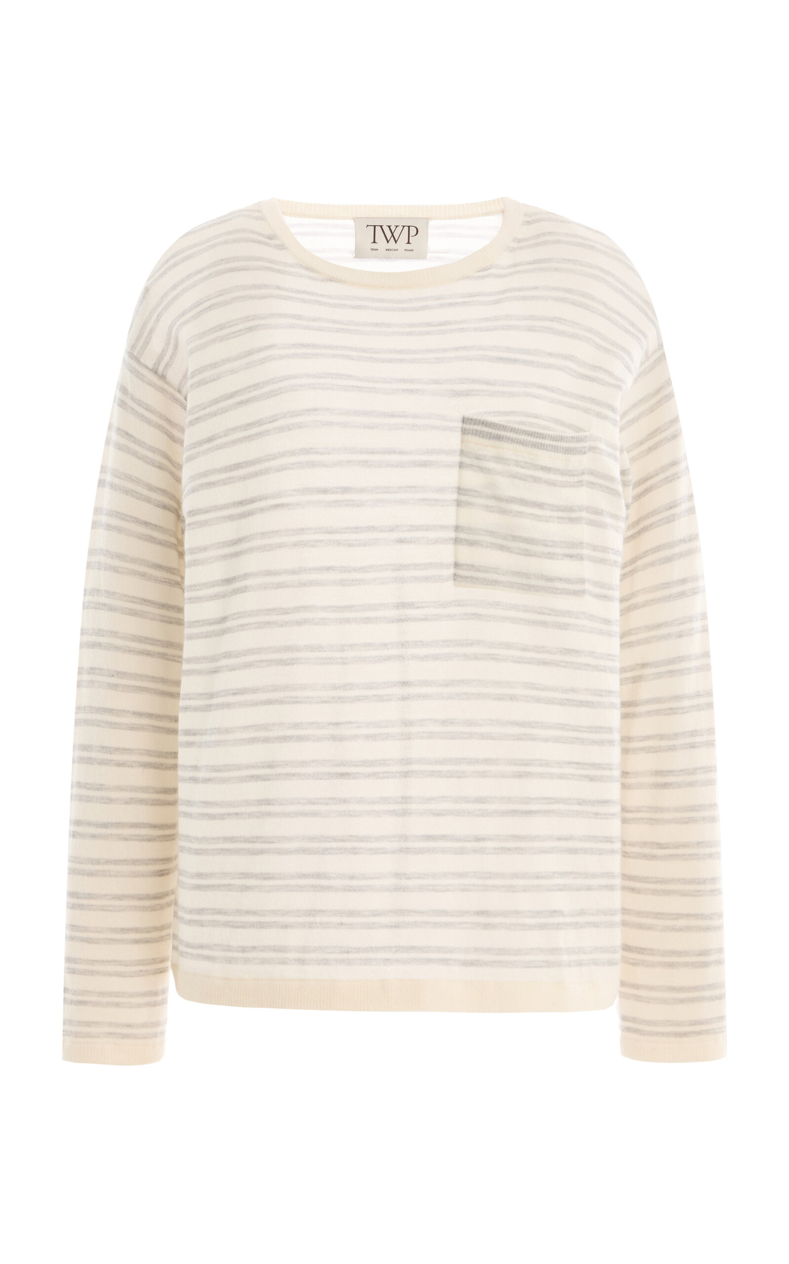 TWP True Crewneck Striped Cashmere T-Shirt