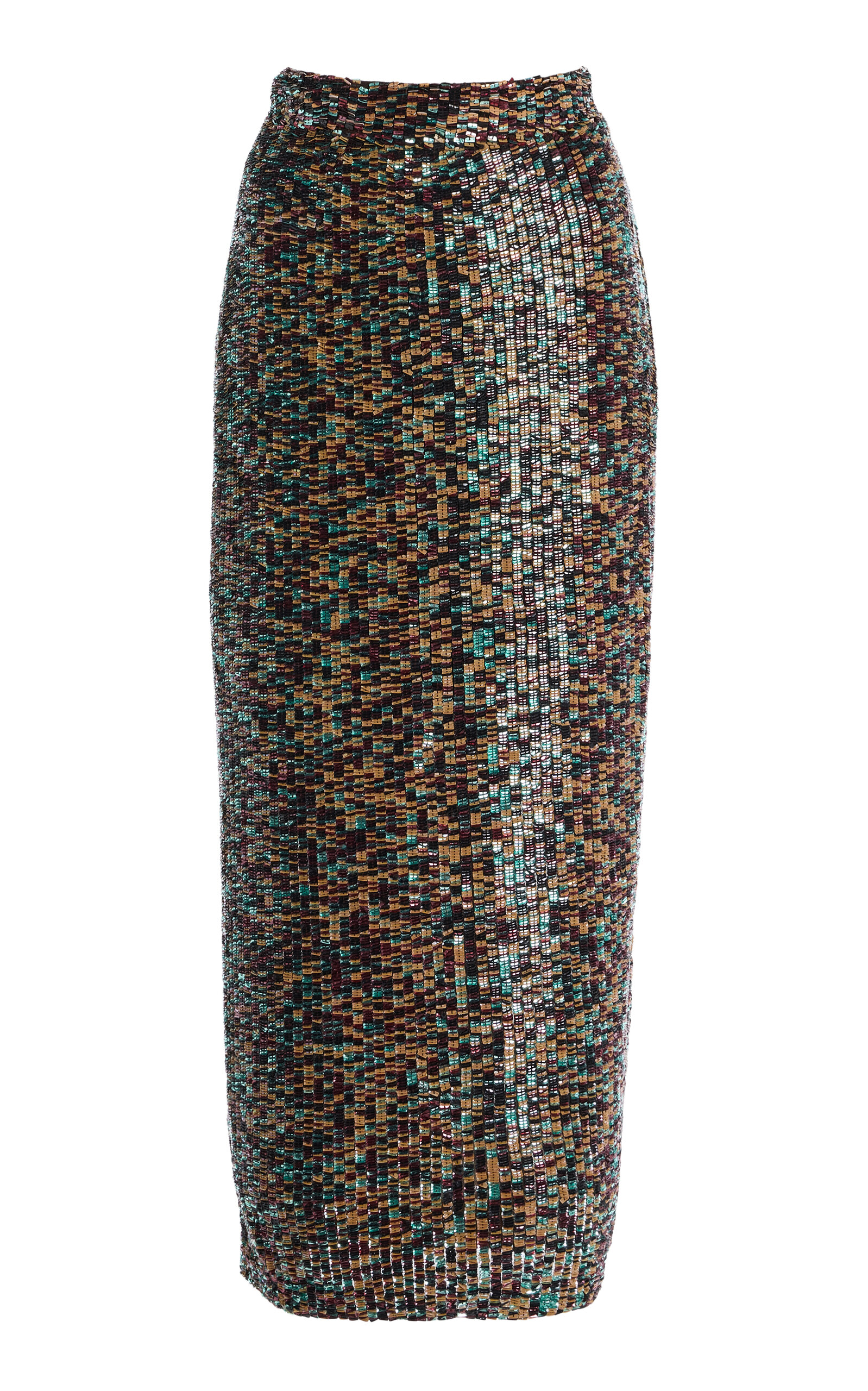 TWP – Sylkie Sequined Silk Midi Skirt – Metallic – US 8 – Moda Operandi