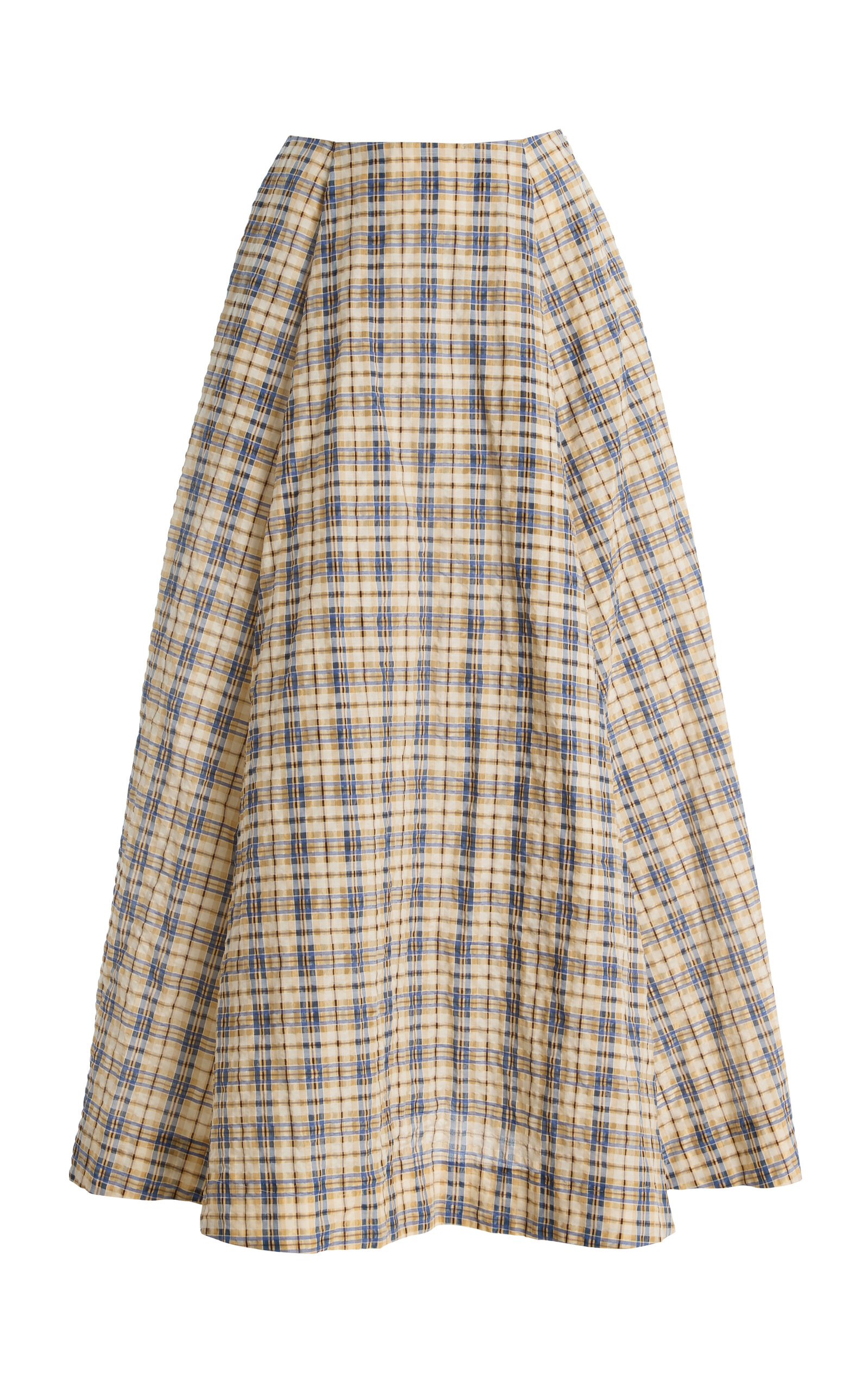 Bernadette Kennedy Cotton-blend Checked Midi Skirt In Multi