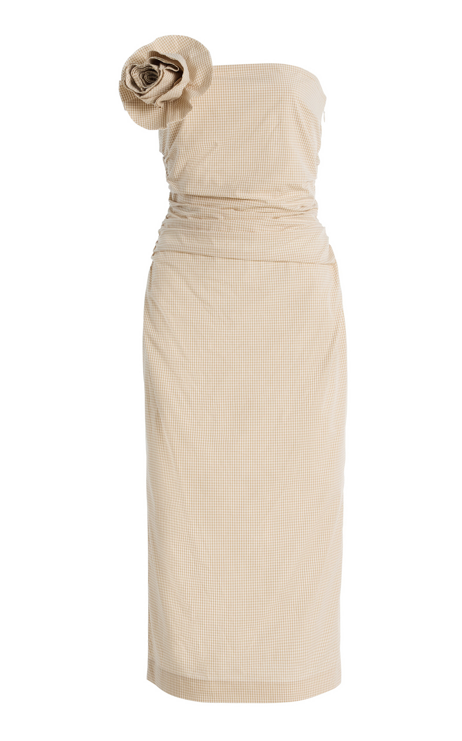 Bernadette Vera Brooch-detailed Cotton Midi Dress In Multi