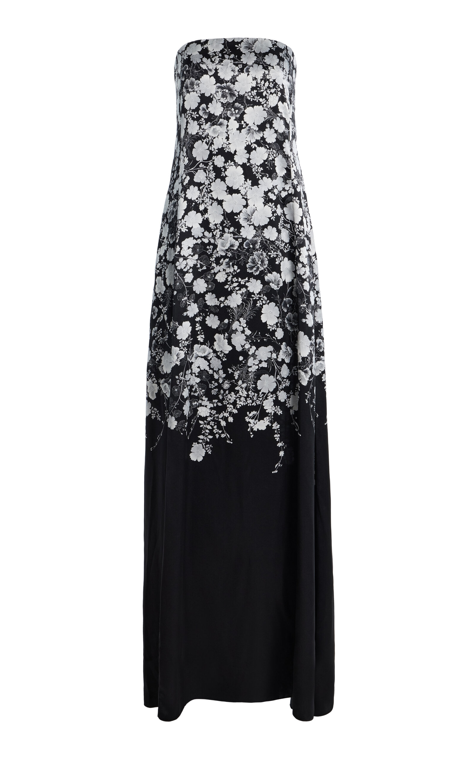 Adam Lippes Marias Printed Silk Charmeuse Dress In Black
