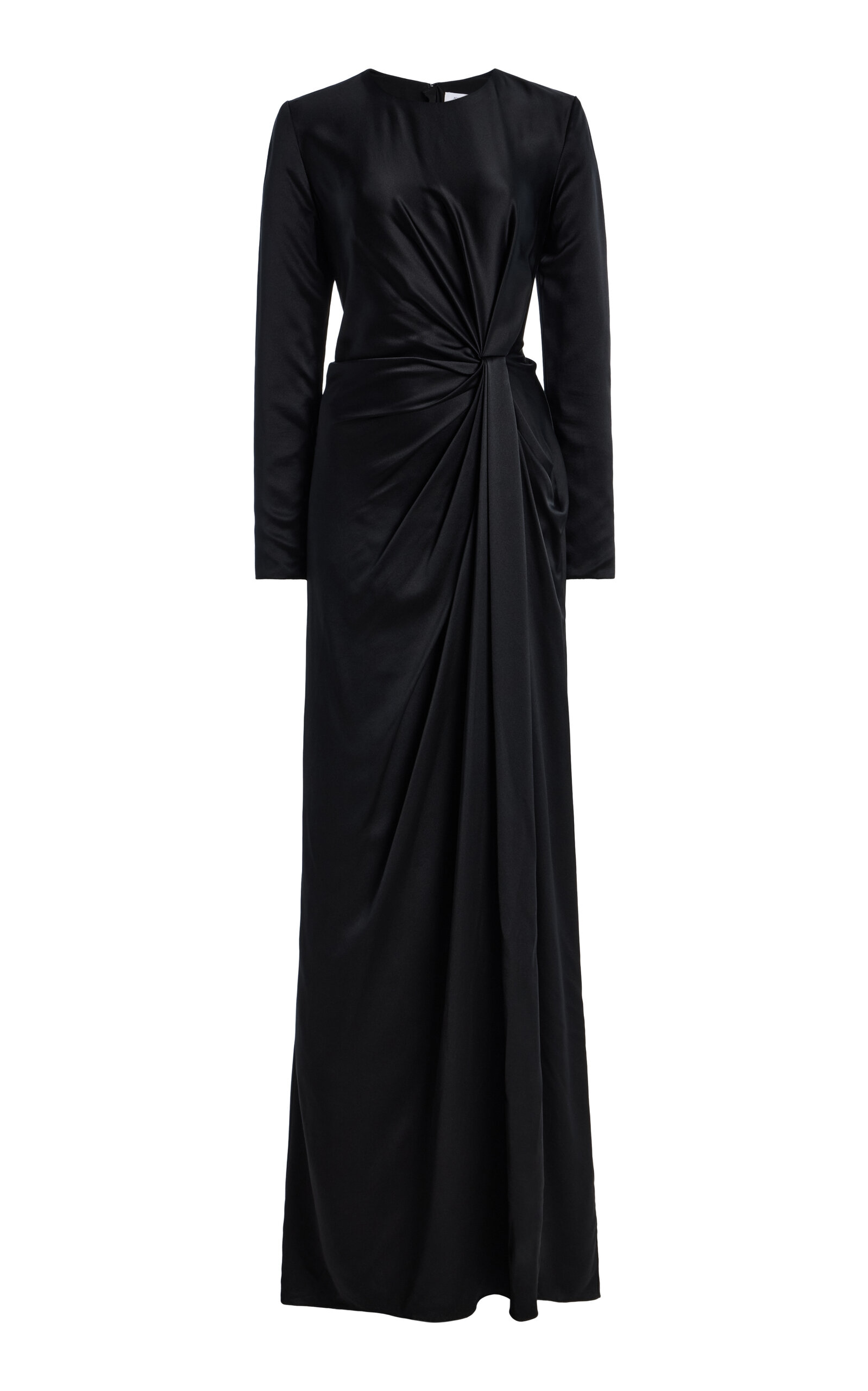 Adam Lippes Salome Silk Charmeuse Dress In Black