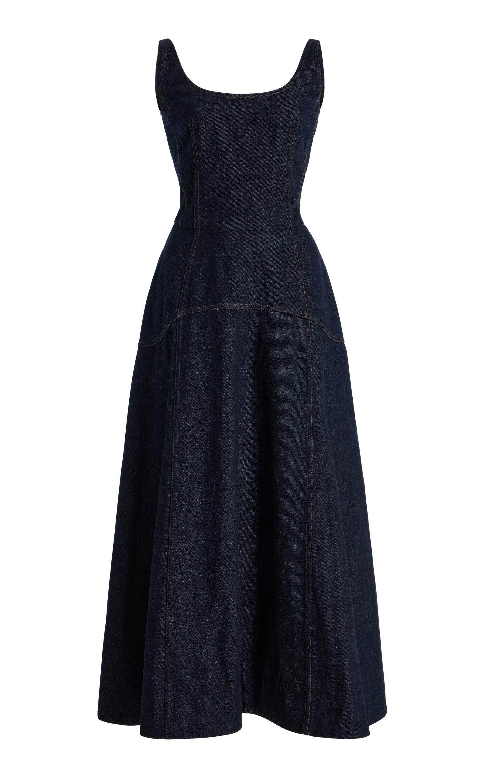 Adam Lippes Veda Denim Dress In Black