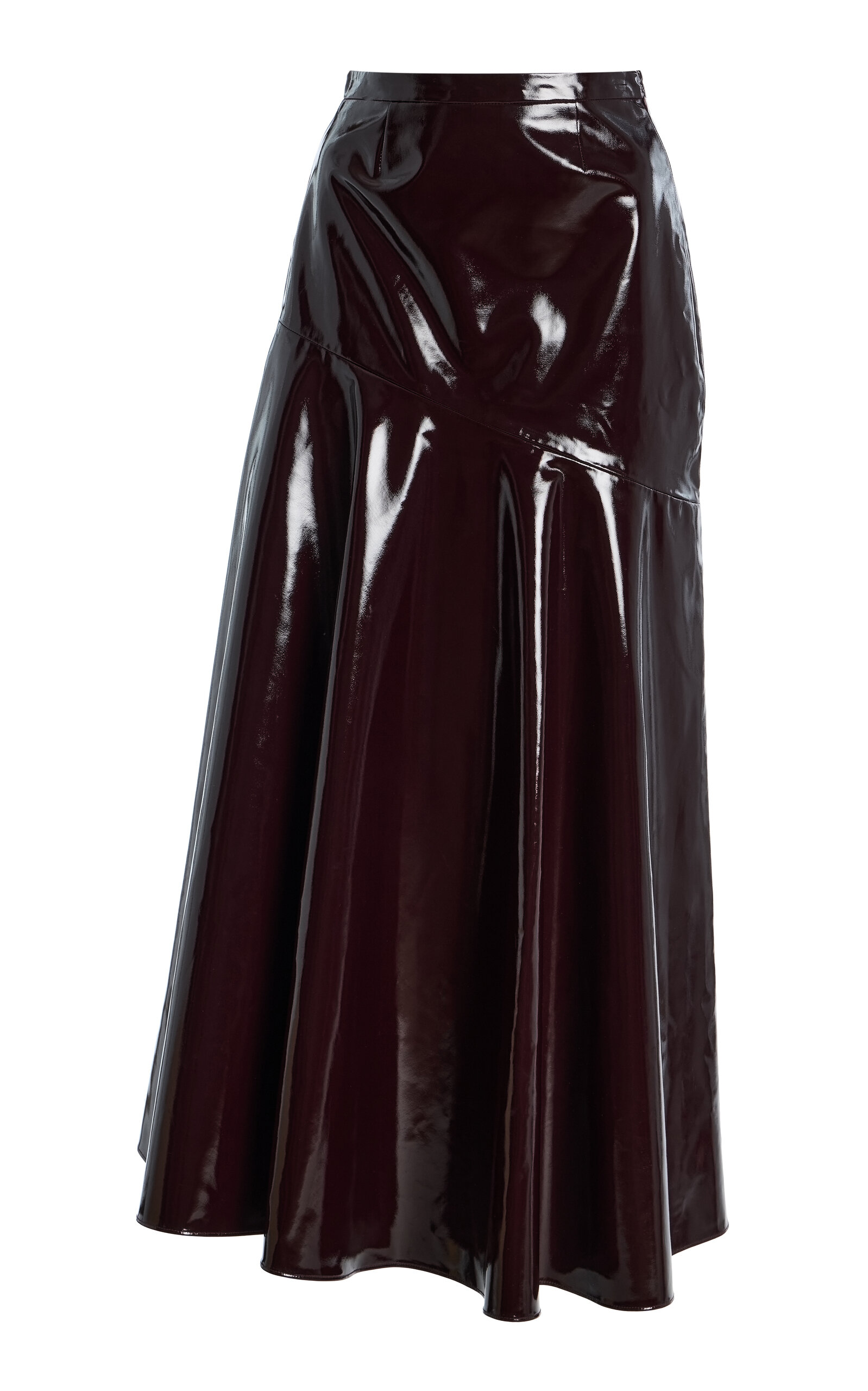 Adam Lippes Tess Canvas Skirt In Burgundy