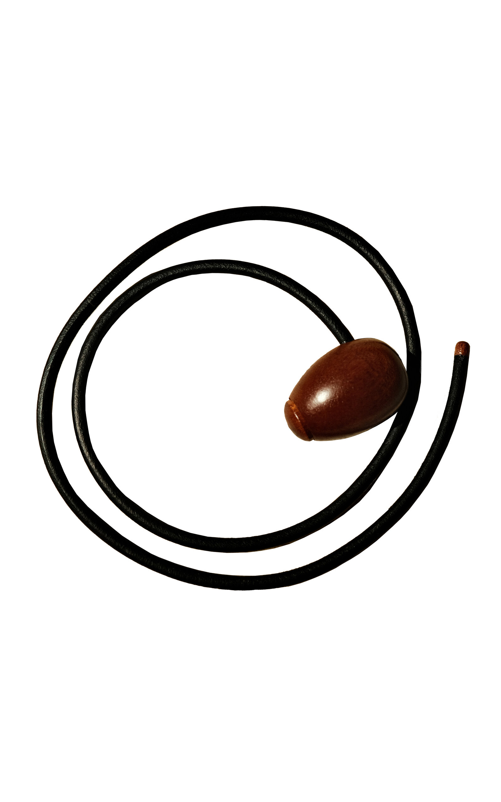 Emanuele Pantanella Design Mahogany and Black Leather Uovo Belt