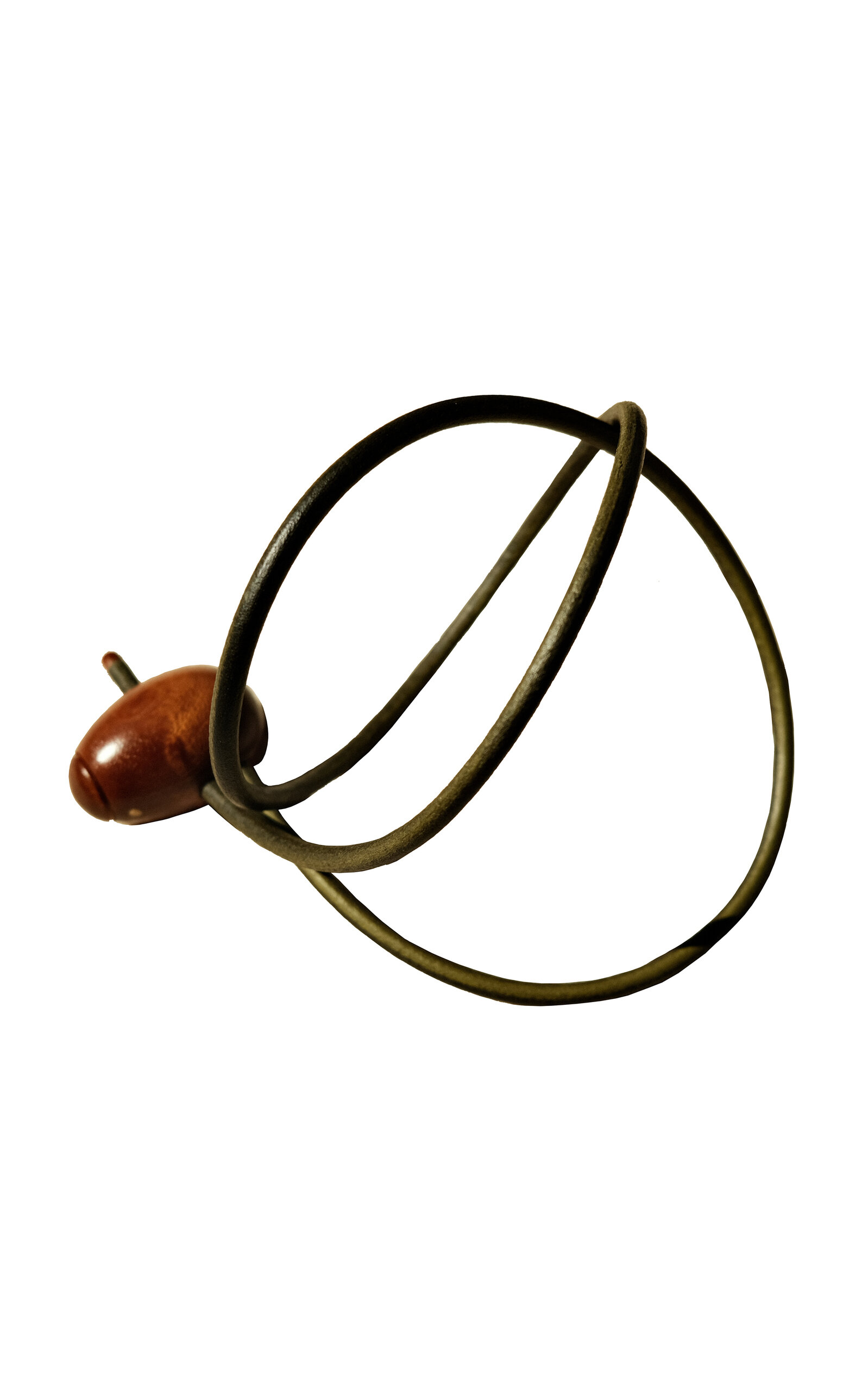 Emanuele Pantanella Design Mahogany And Green Leather Uovo Belt In Brown