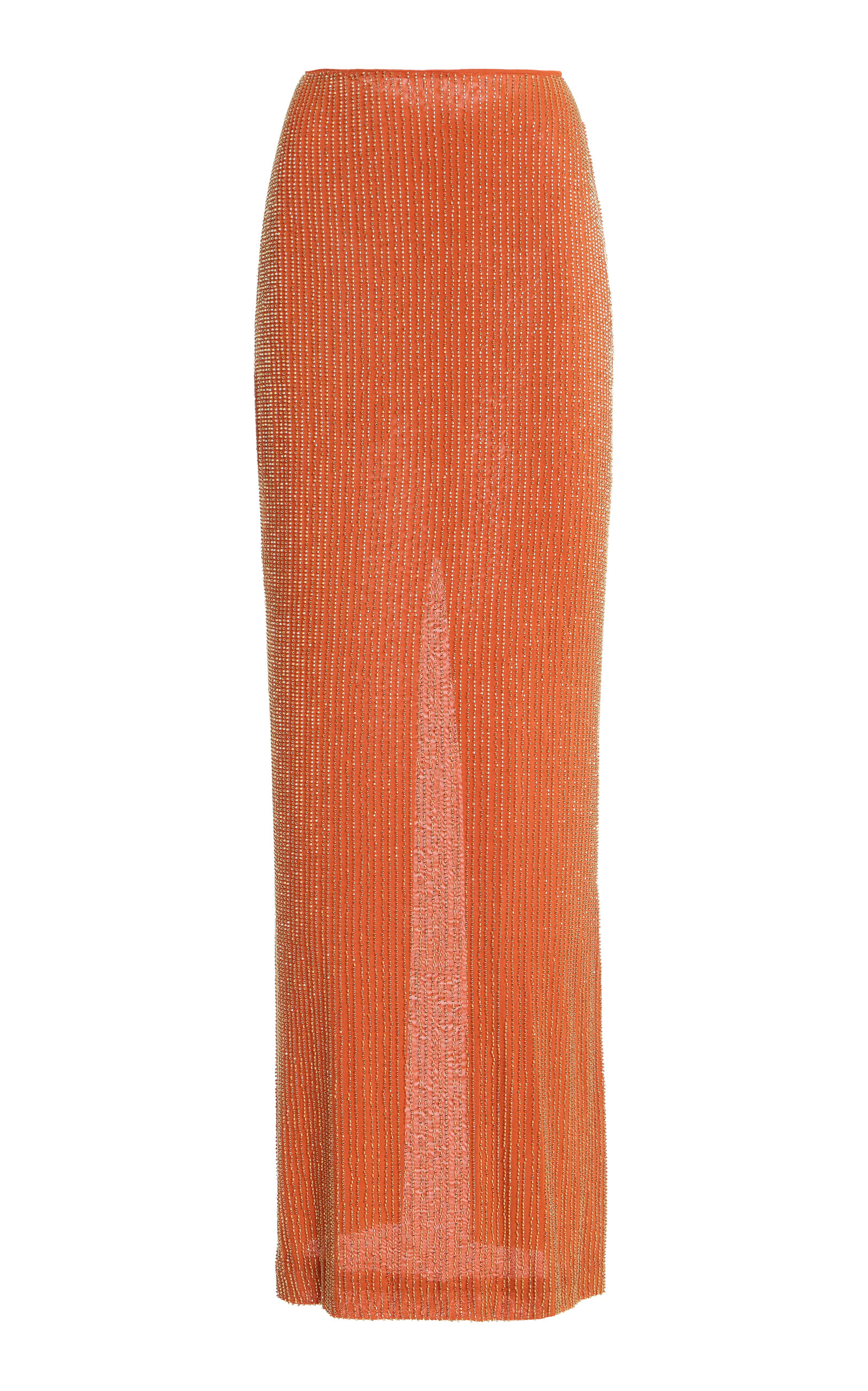 De La Vali Exclusive La Isla Palma Beaded Knit Maxi Skirt