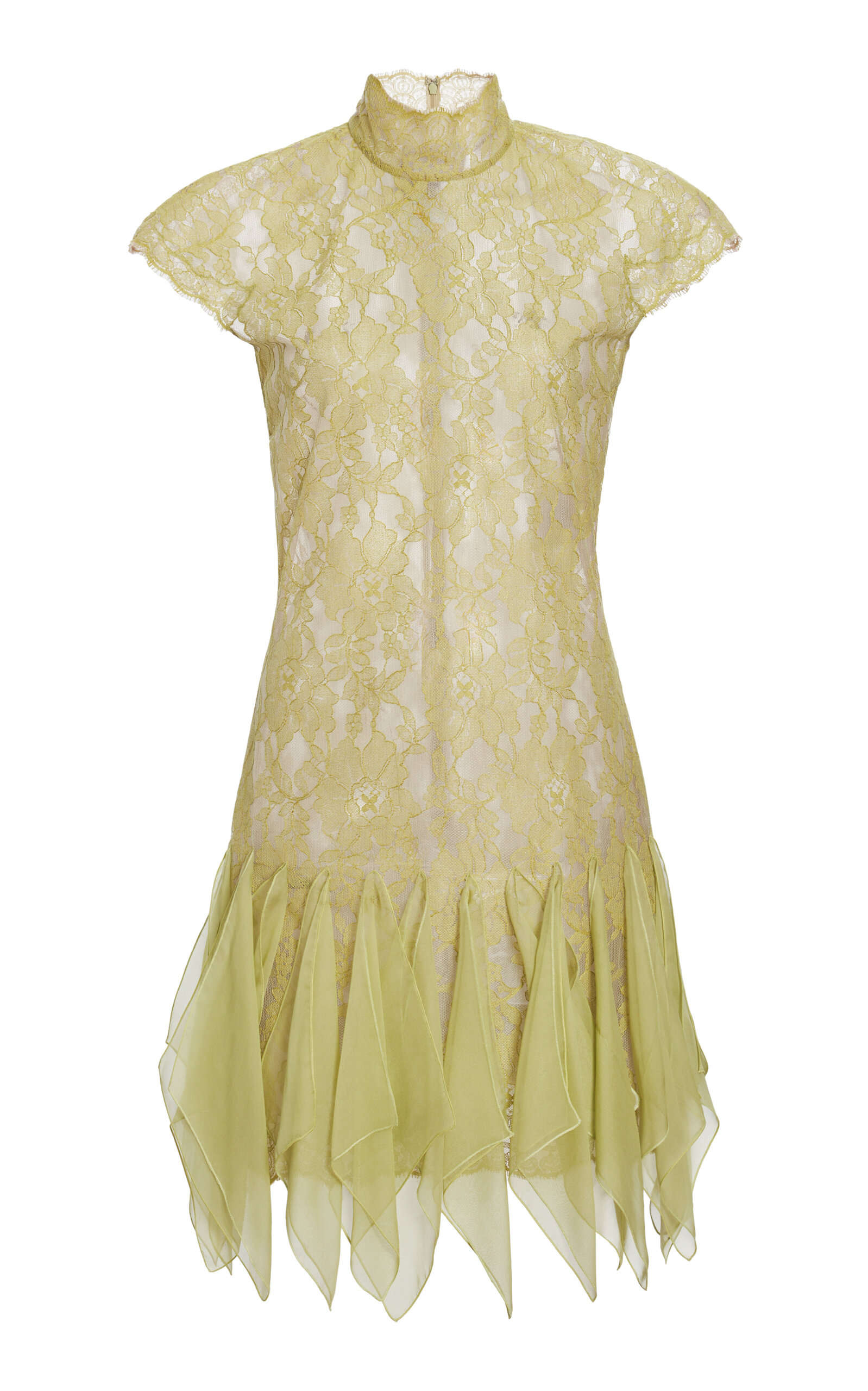 Valentino Garavani Frill-Trimmed Cotton-Blend Mini Dress - Moda Operandi