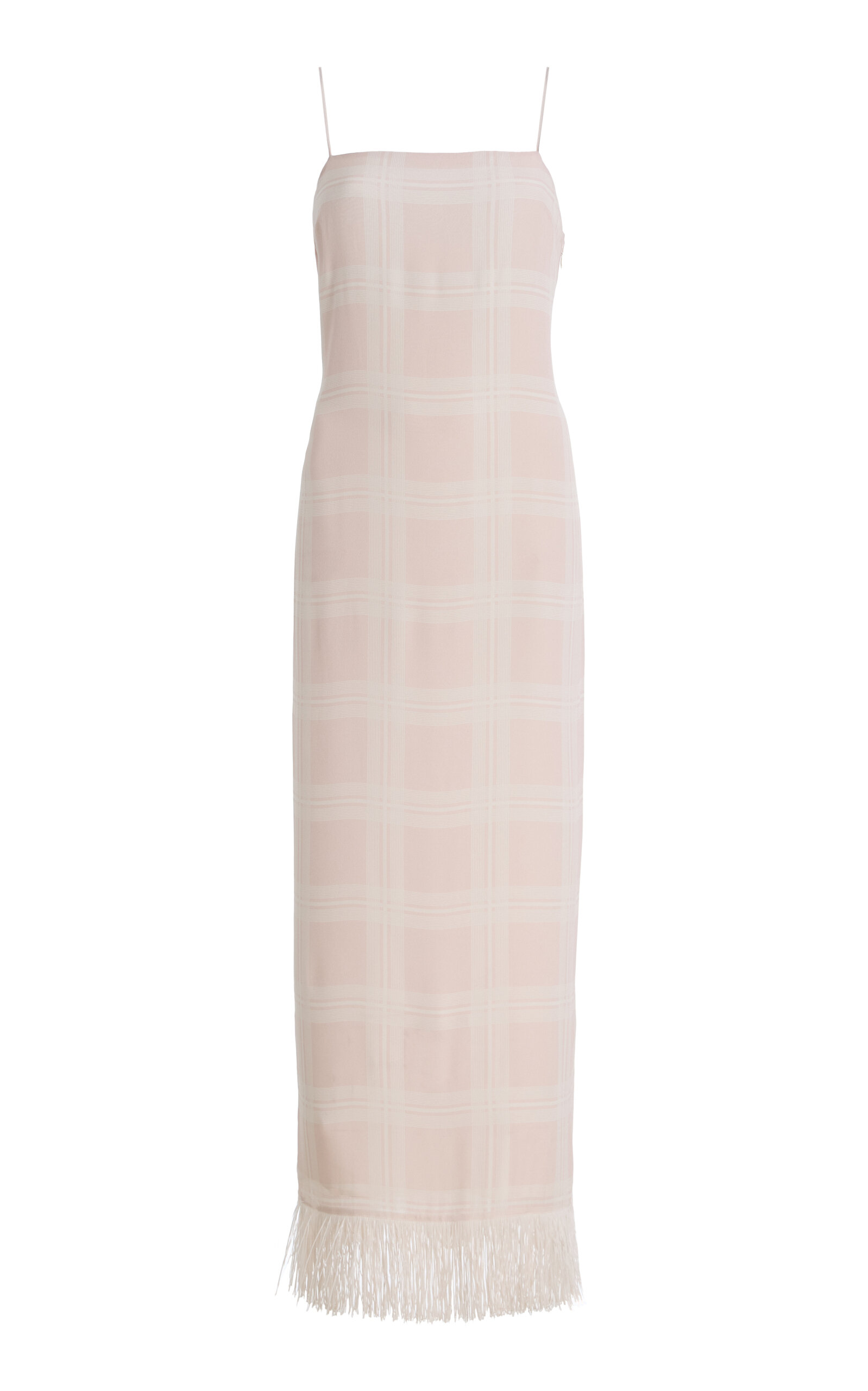 Posse Exclusive La Isla Lola Fringed Plaid Crepe Midi Dress | Thumbnail 9 Posse Exclusive La Isla Lola Fringed Plaid Crepe Midi Dress | Thumbnail 9