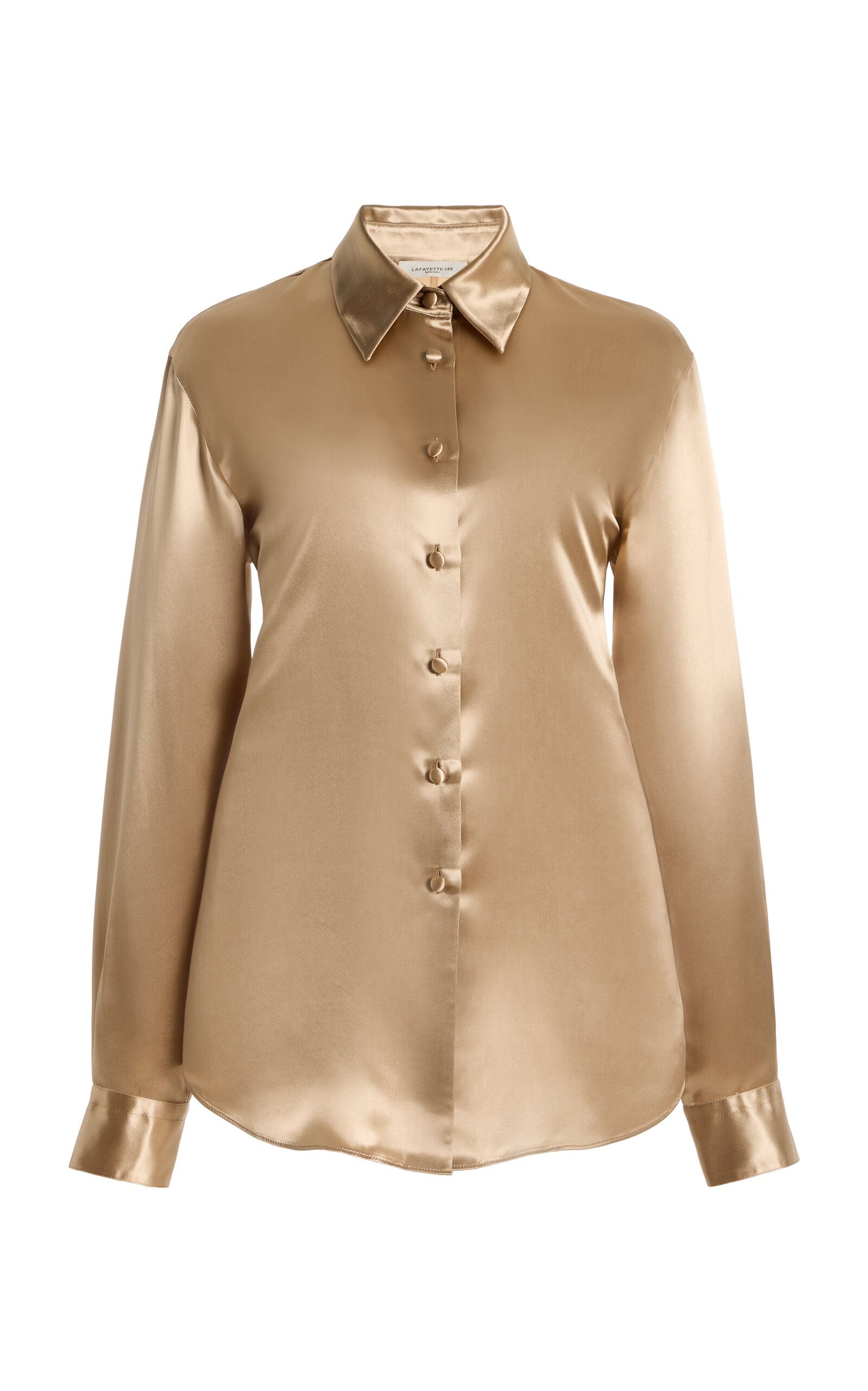 Lafayette 148 Glossed Satin Shirt