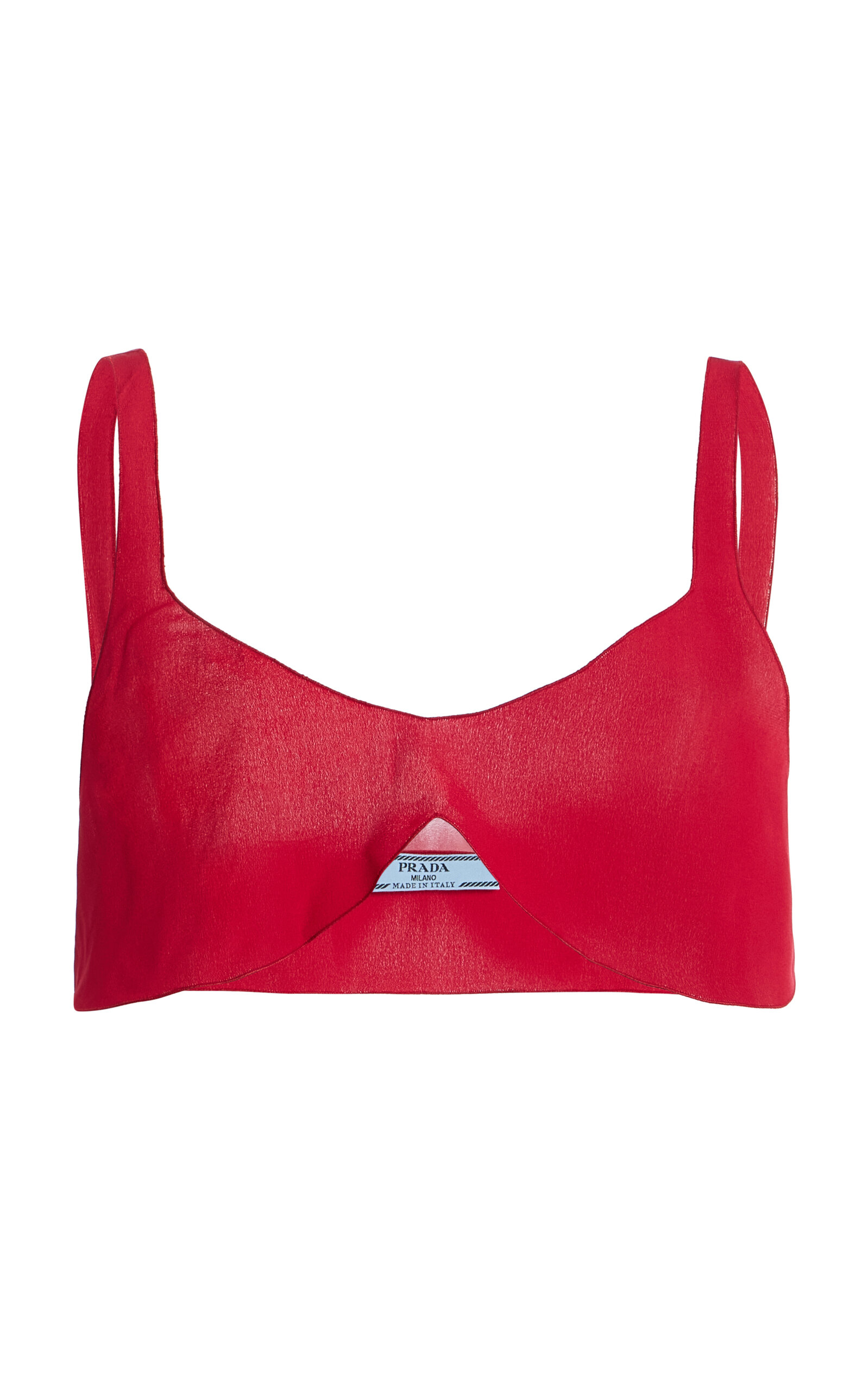 Prada Silk Crepe de Chine Cropped Top