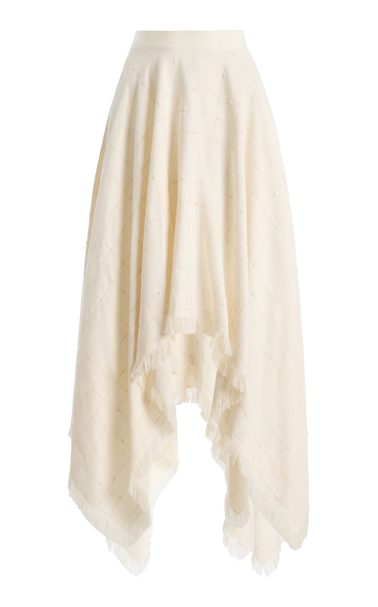 KALLMEYER Felicity Fringed Check-Weave Maxi Skirt