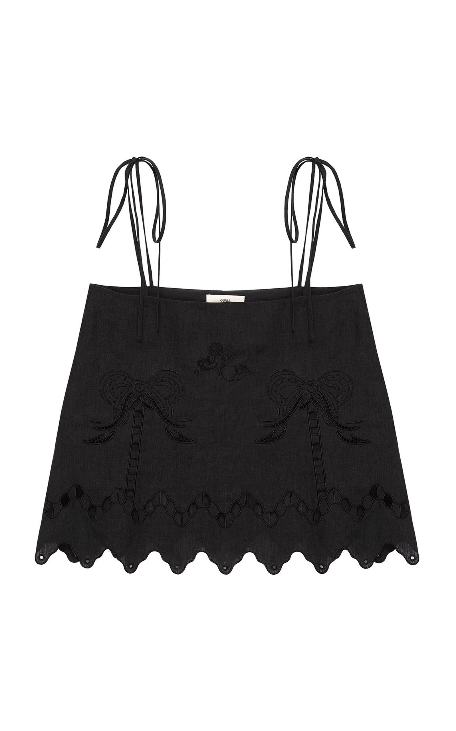 Gunia Project Yasna Embroidered Hemp Tank Top In Black