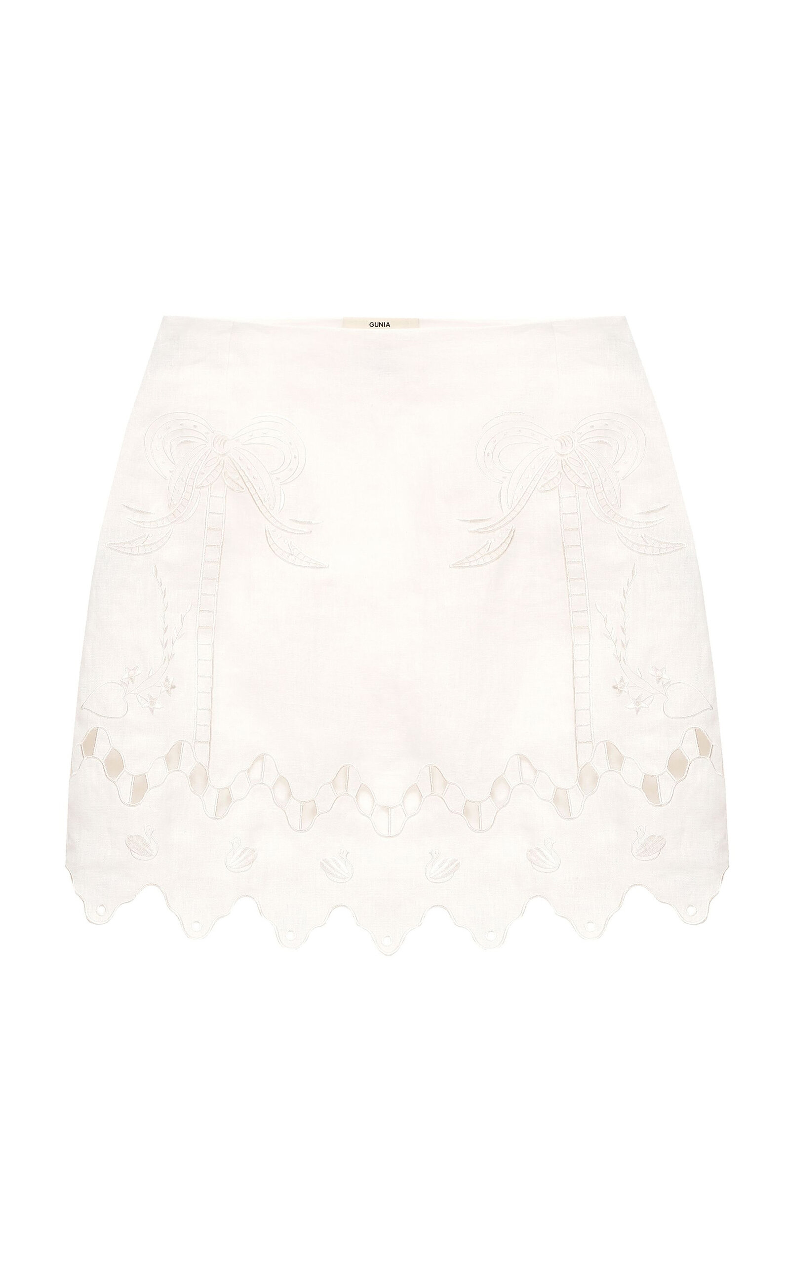 Gunia Project Yasna Embroidered Hemp Mini Skirt In White