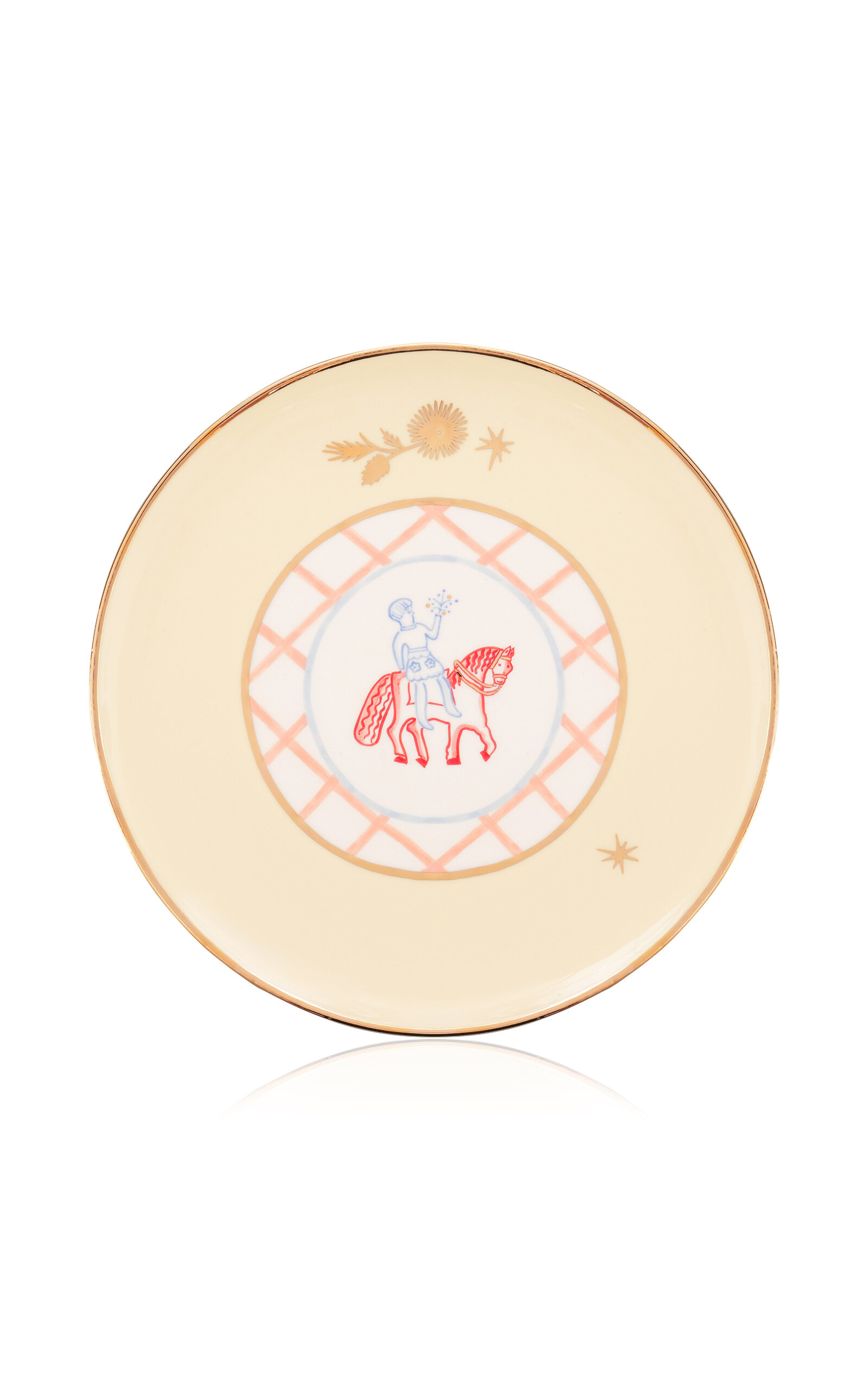 Gunia Project Horseman Plate With Flowers In Multi