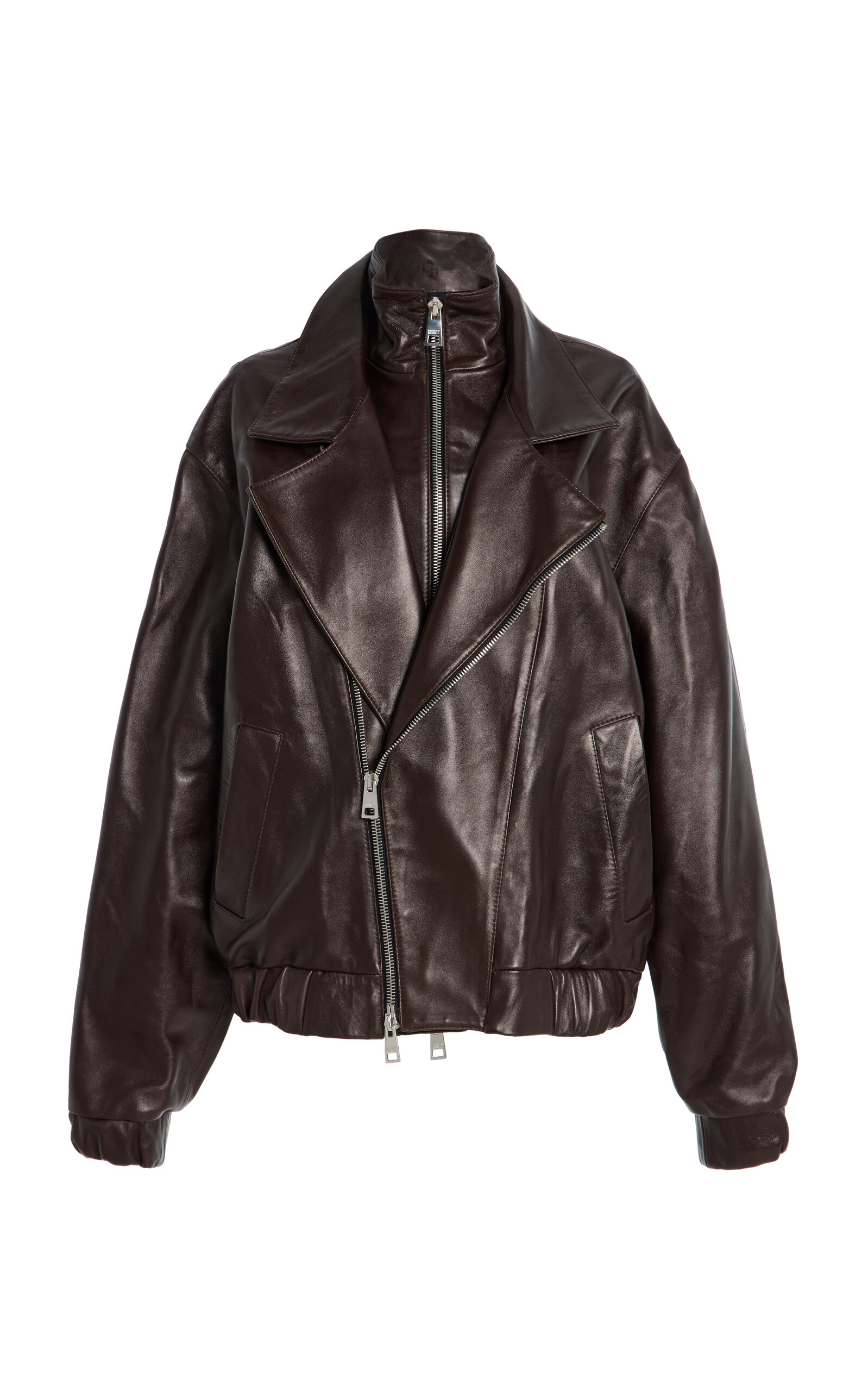 Brandon Maxwell Specialorder-the Emmett Leather Motorcycle Jacket In Brown