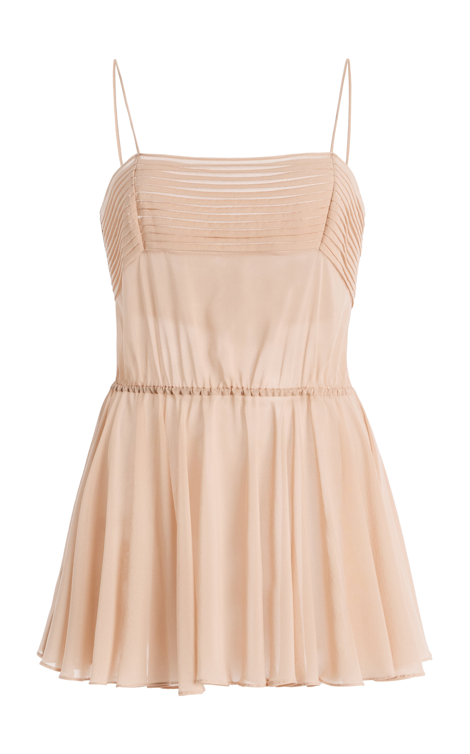 Harithand Ceres Silk Georgette Peplum Top - Nude