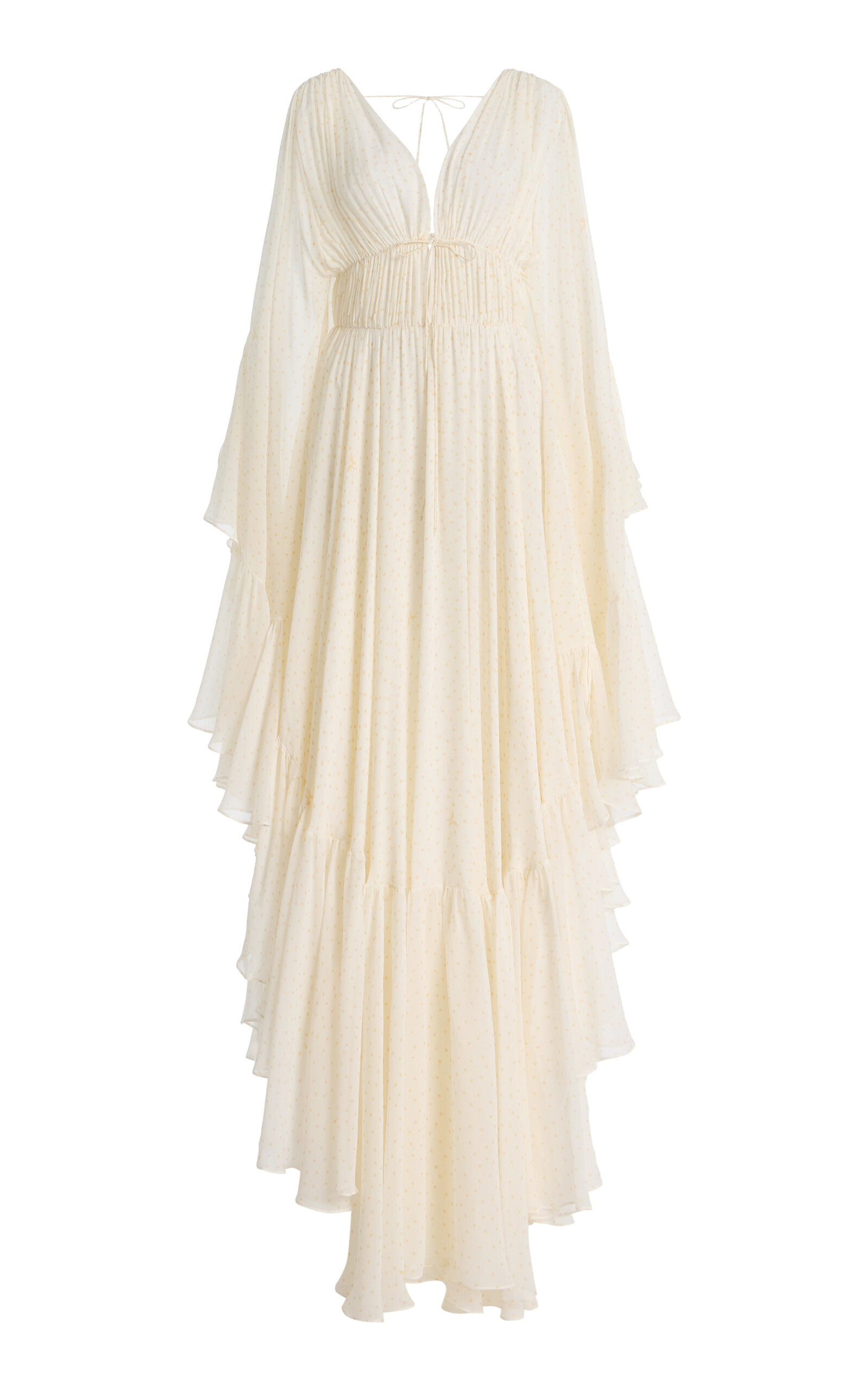 Harithand Serafina Silk Georgette Tiered Maxi Dress - Off-White