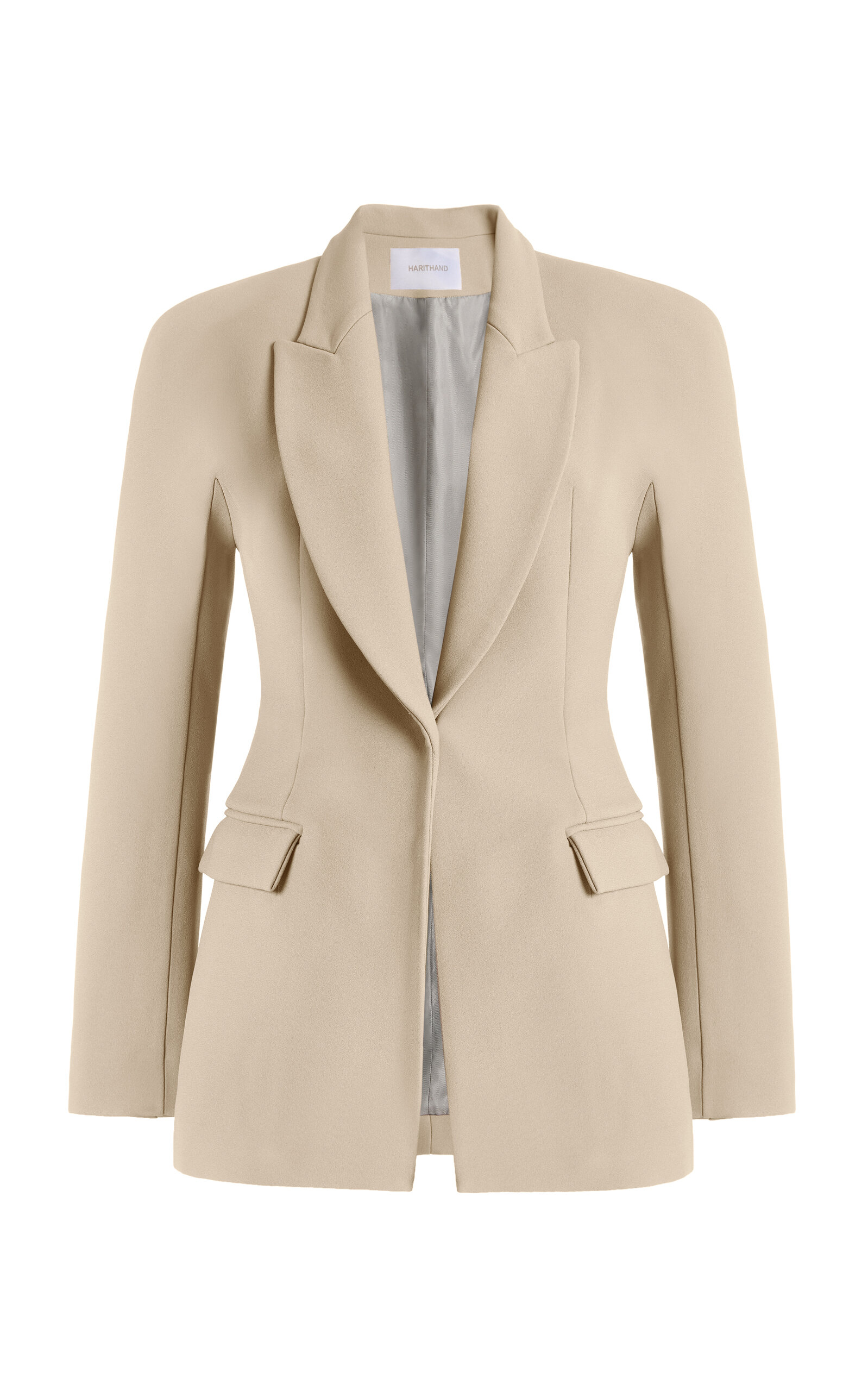 Harithand Dominica Belted Blazer In Neutral