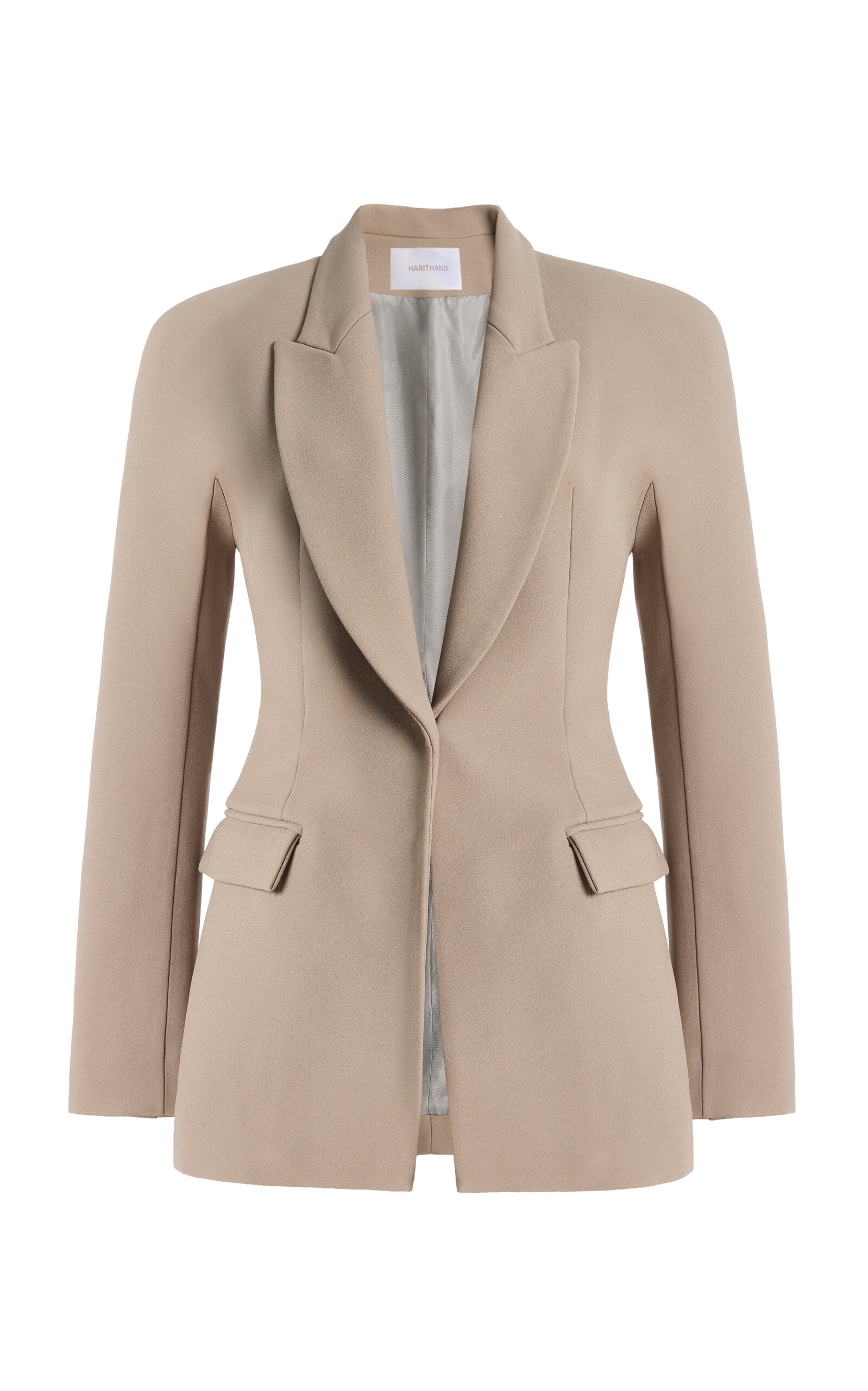Harithand Regina Belted Blazer In Gray