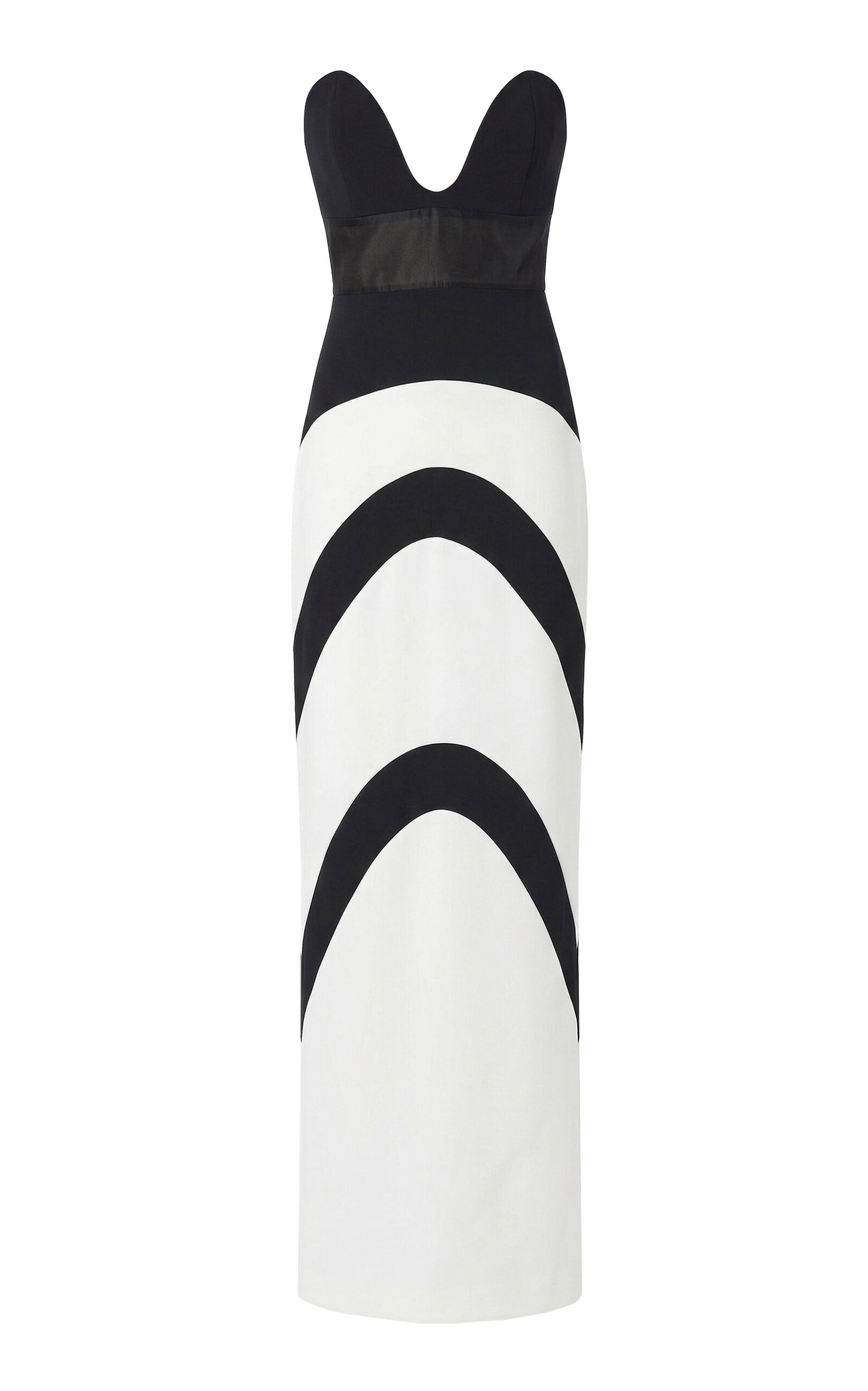 Greta Constantine Taipan Strapless Silk-Wool Maxi Dress