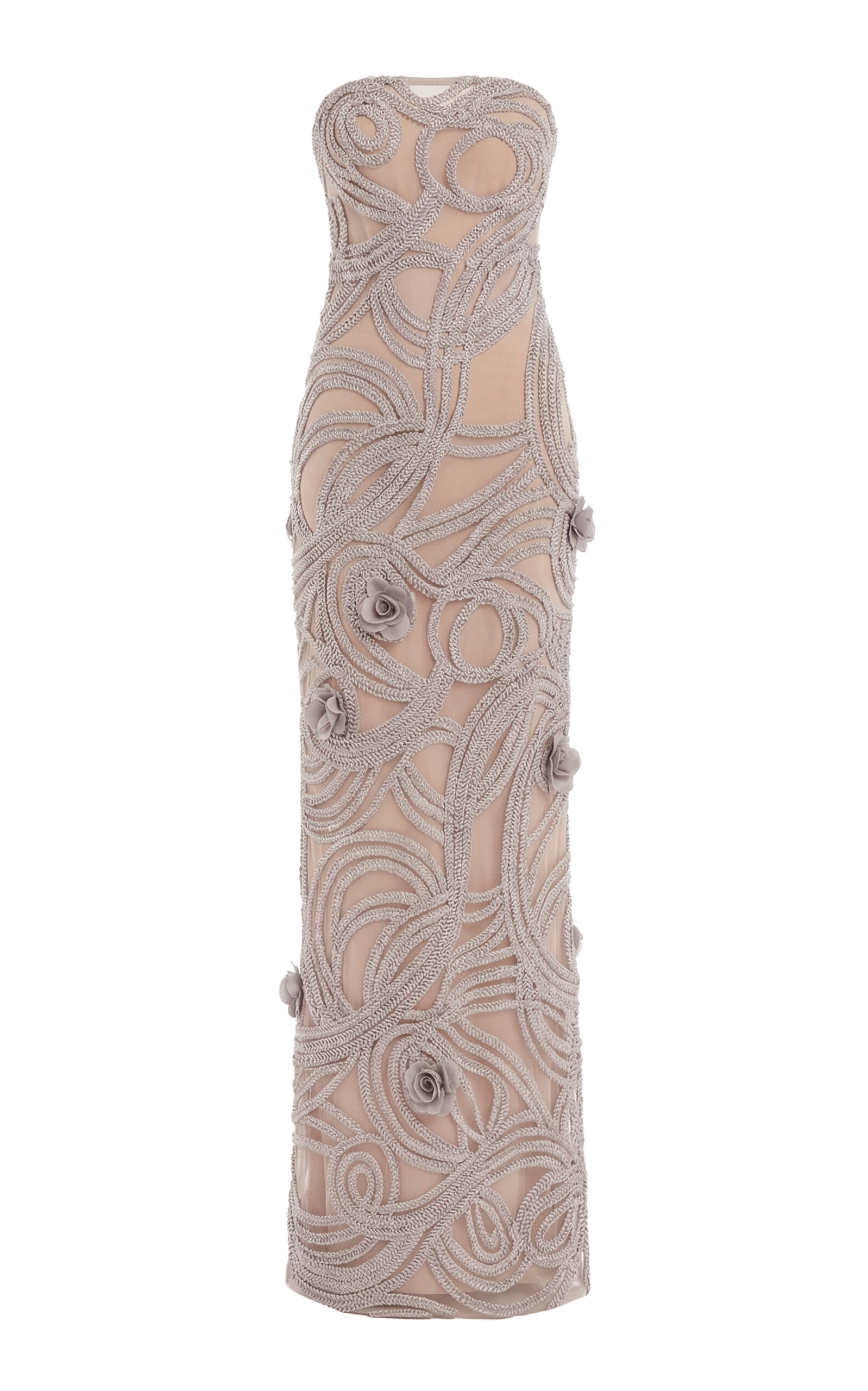 Greta Constantine Plumore Embroidered Maxi Dress