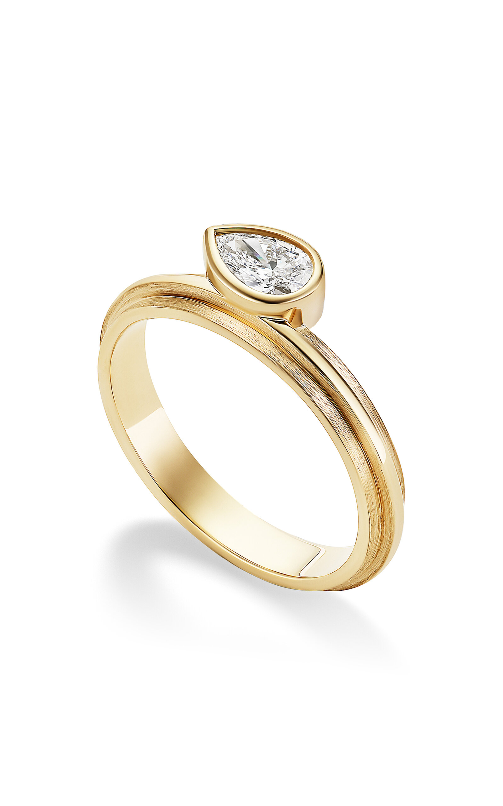 Fiametta Pear Lovers 14k Yellow Gold Diamond Ring In Gold