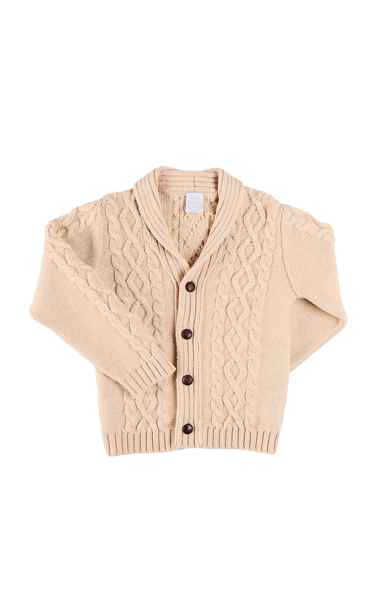 Pepa London Kids Cable Knit Wool Cardigan