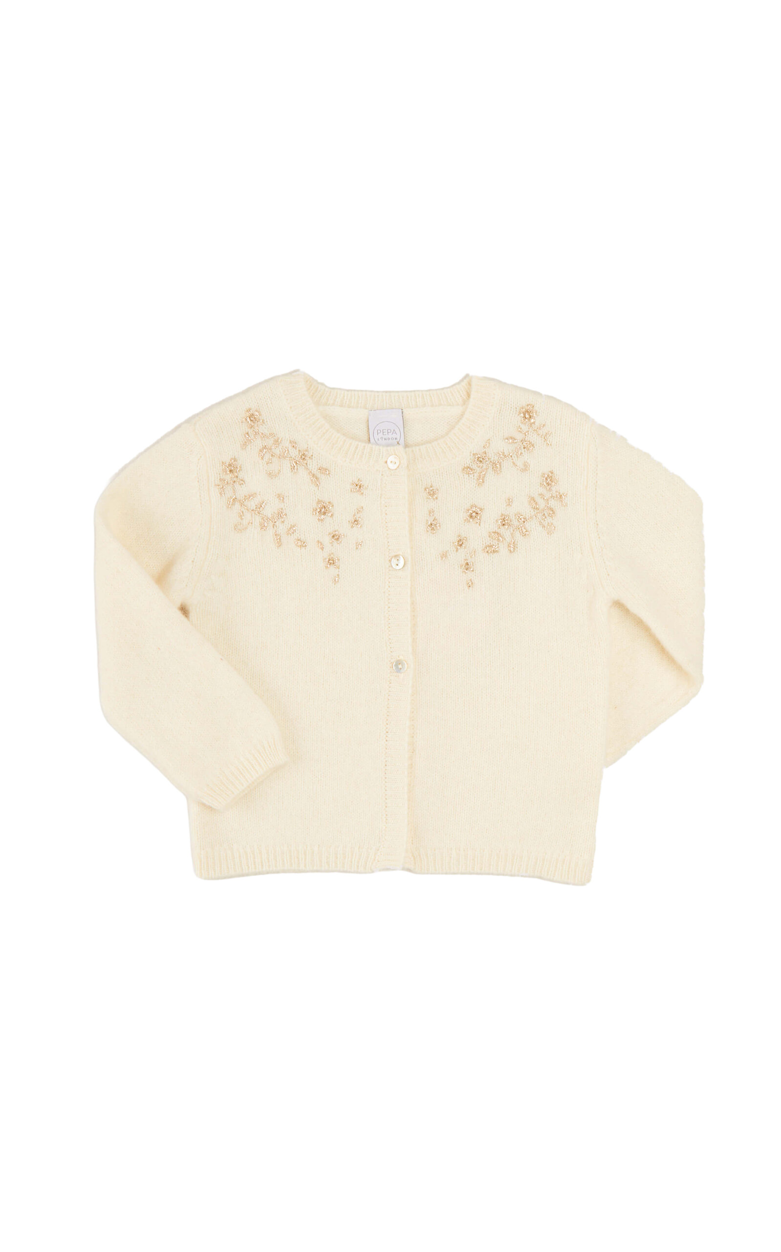 Pepa London Kids' Embroidered Wool-Blend Cardigan