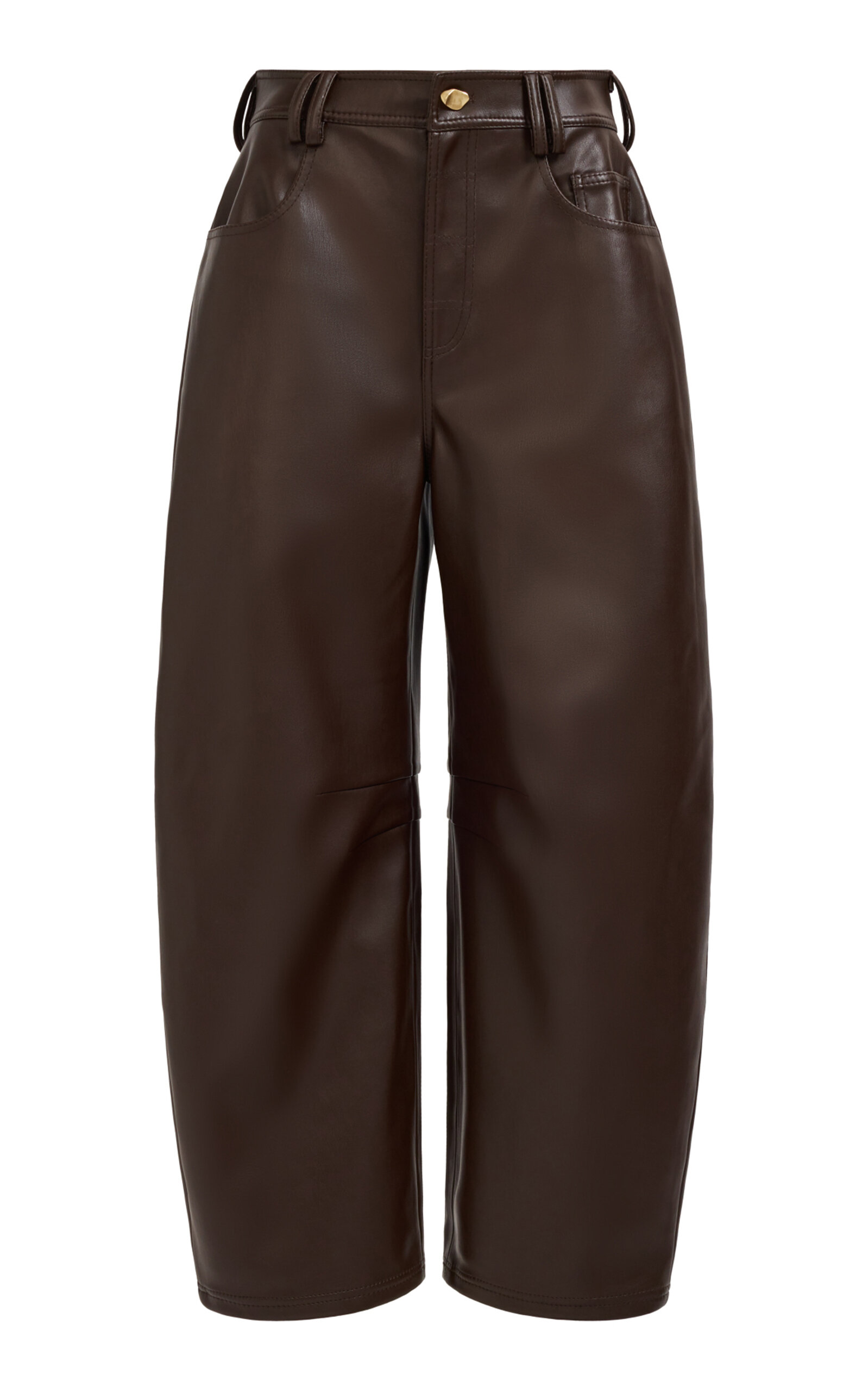 Aje Harper Mid-Rise Barrel-Leg Pants - Brown