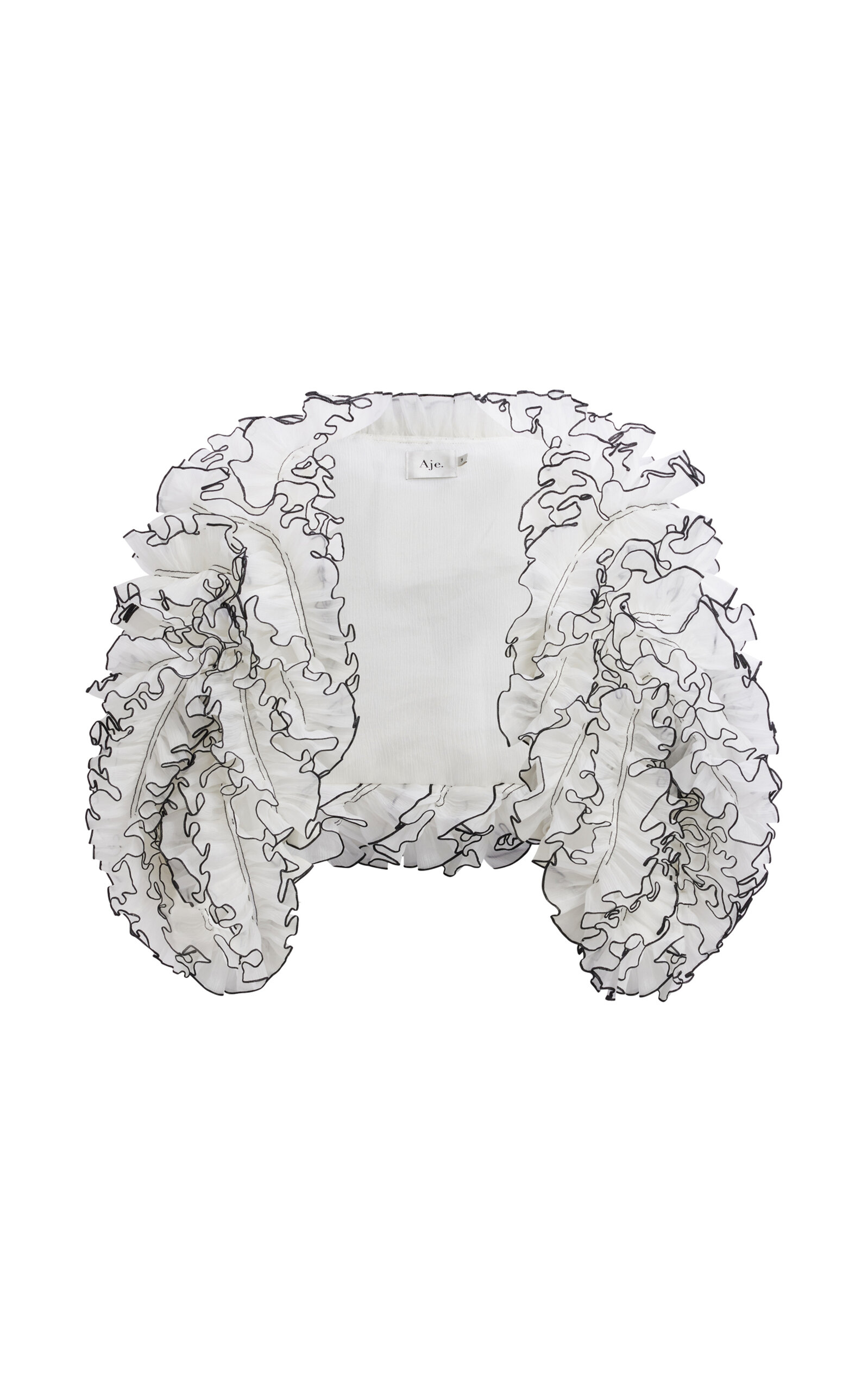 Aje Flourisha Ruffled Cape - Ivory