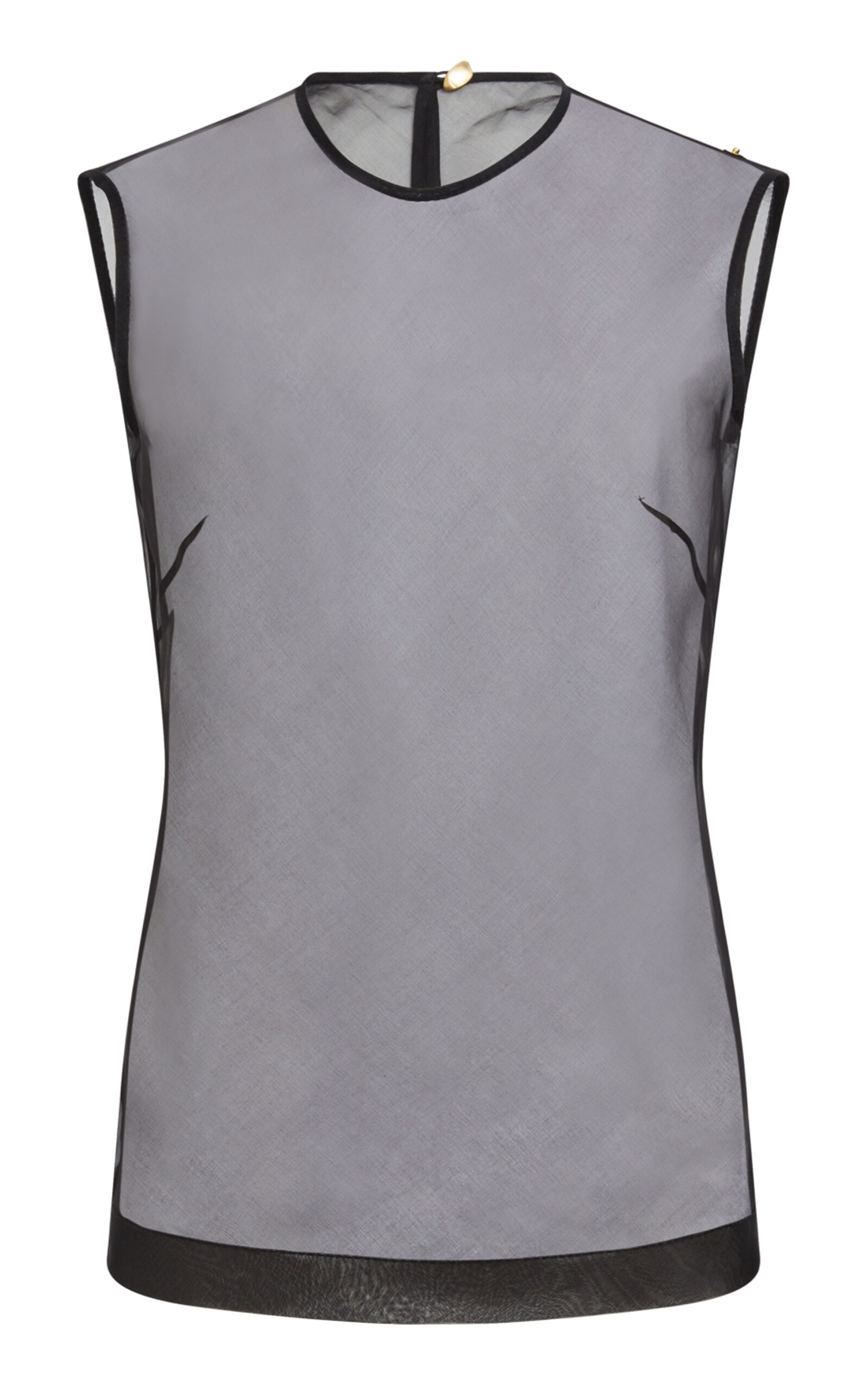 Aje Mirella Sheer Silk-organza Top In Black