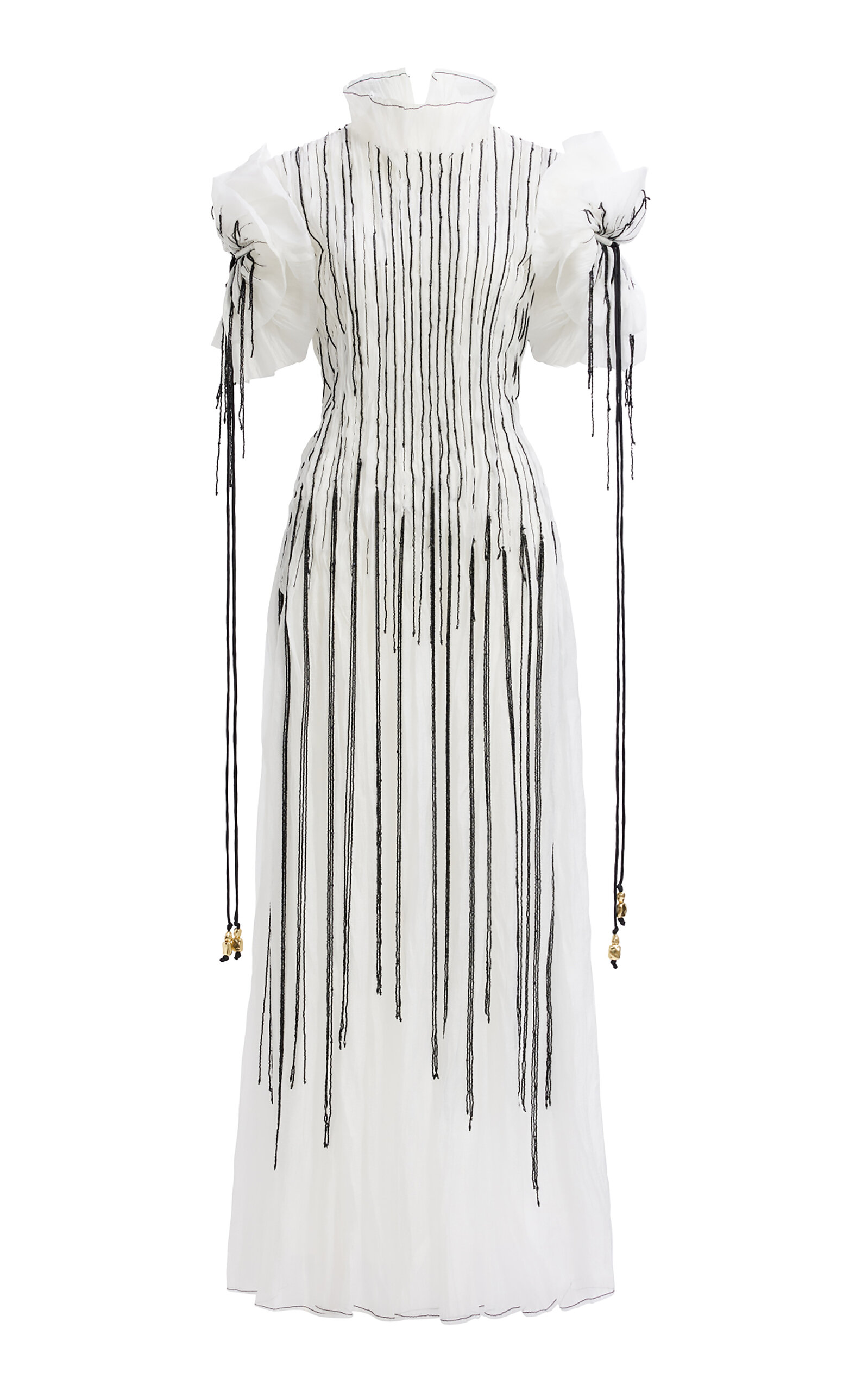 Aje Clara Tassel-detailed Midi Dress In White