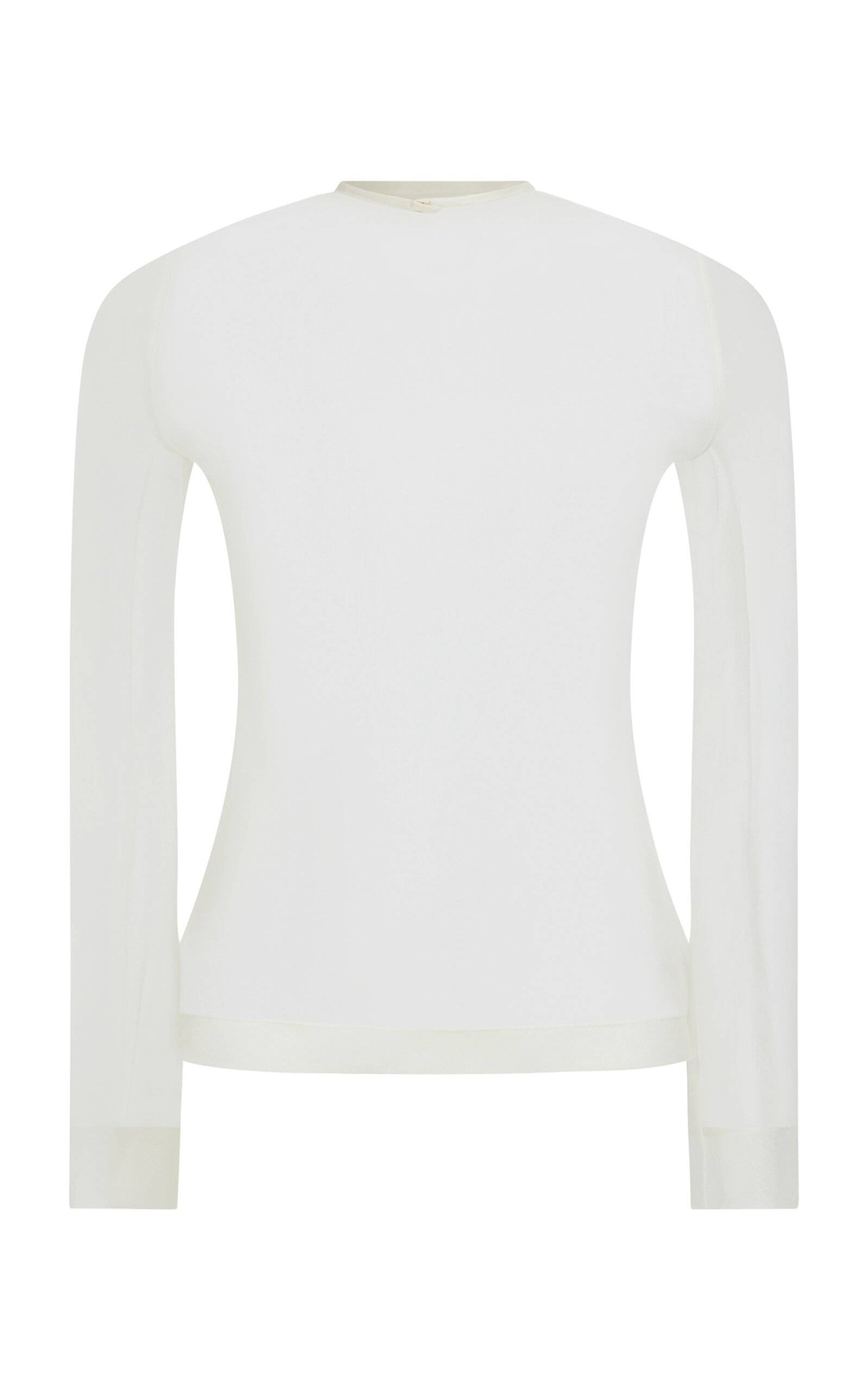 Aje Chancer Sheer Silk Top In White